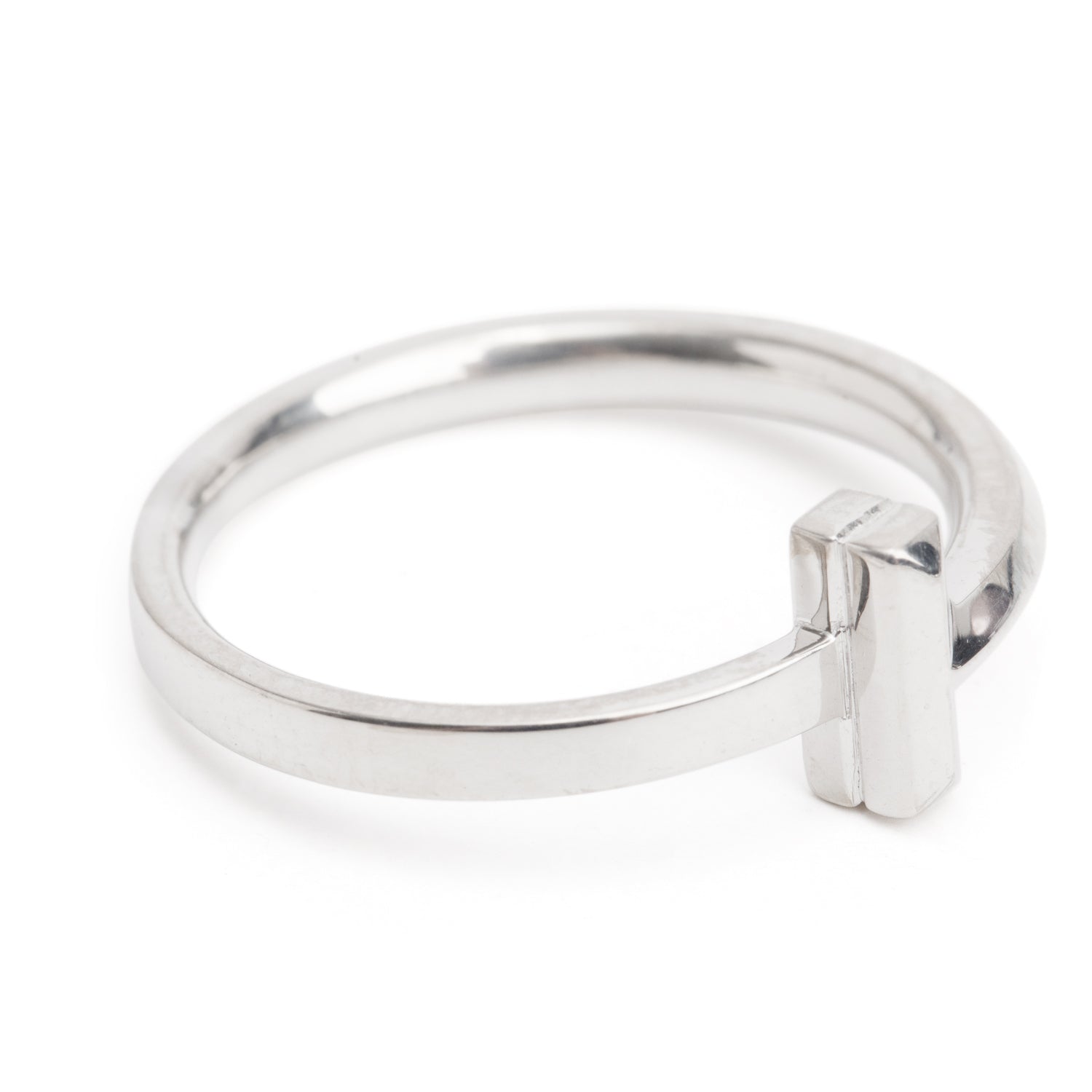 Tiffany & Co. 2022 18k White Gold T1 Ring, Size 6 w/ Box & Receipt