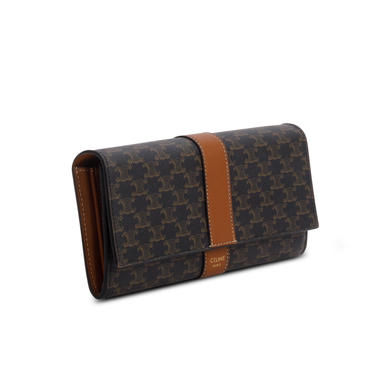 Celine 2021 Brown Triomphe Continental Wallet w/ Box