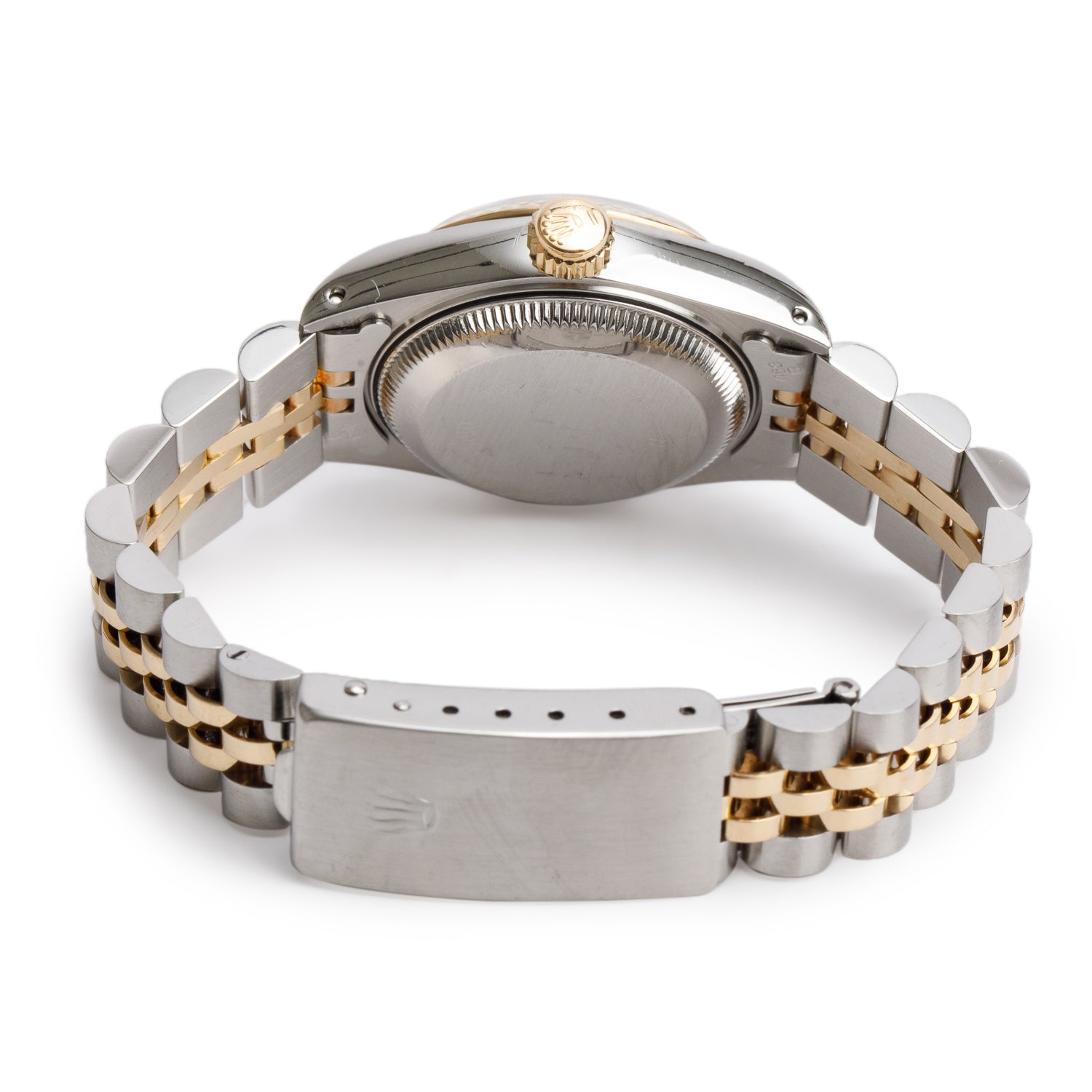Rolex Stainless Steel & 18k Yellow Gold Datejust 26 MM Watch Champagne Diamond Dial 69173