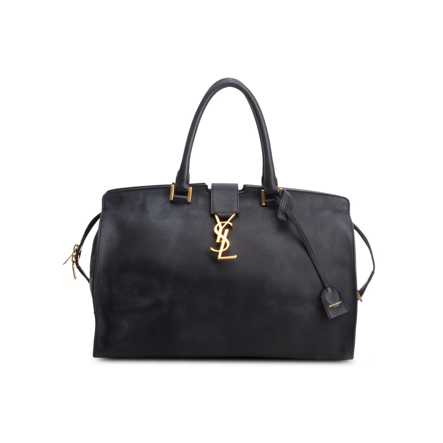 Saint Laurent Black Calfskin Medium Cabas Tote