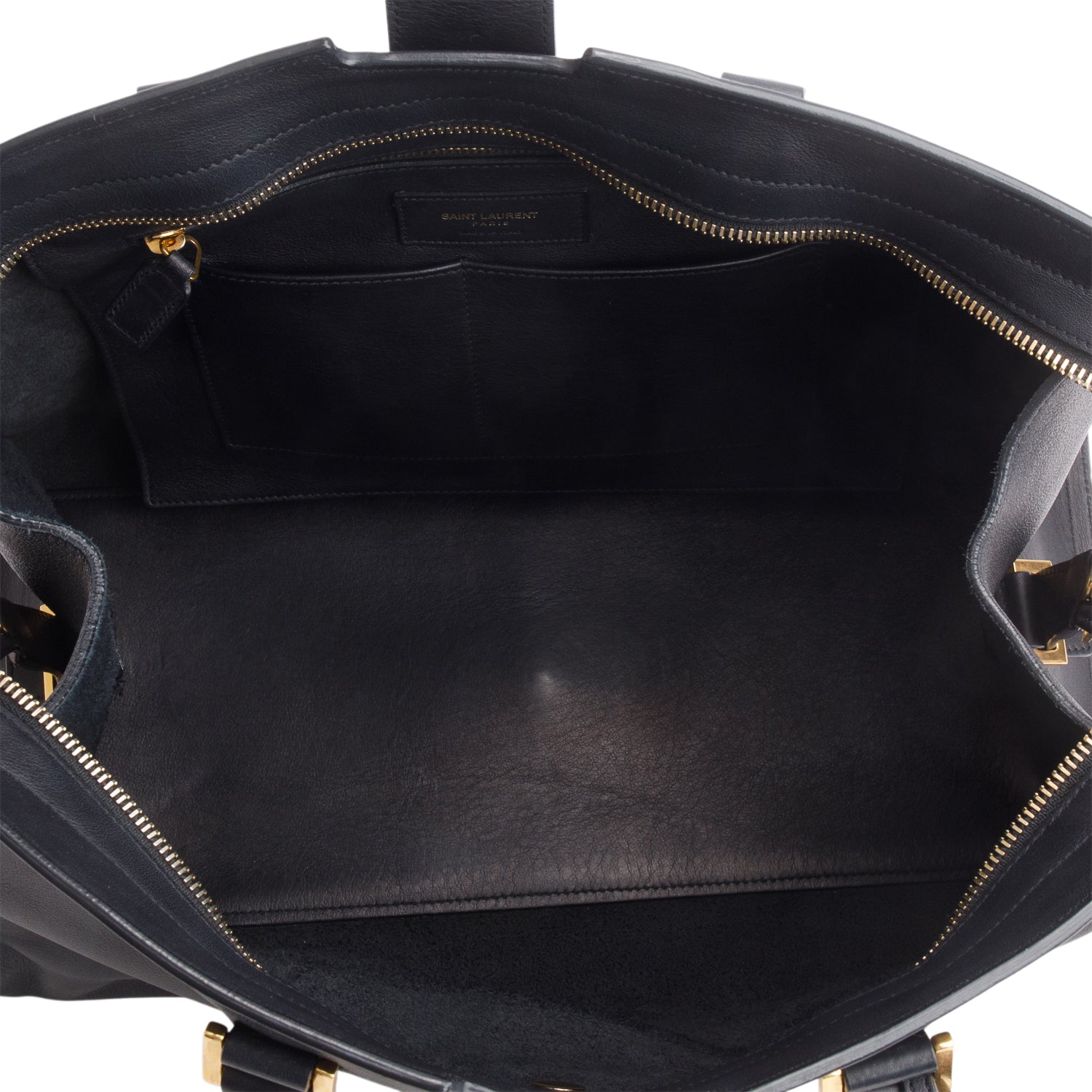 Saint Laurent Black Calfskin Medium Cabas Tote