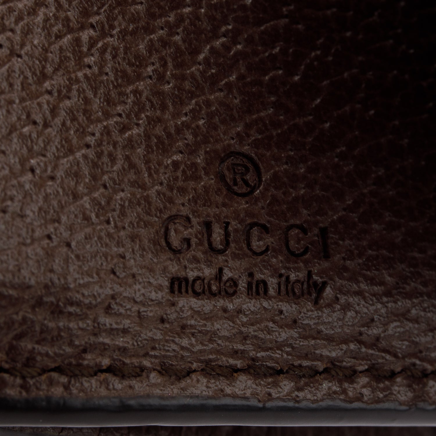 Gucci Brown GG Supreme Textured Calfskin Web Ophidia Card Case w/ Box