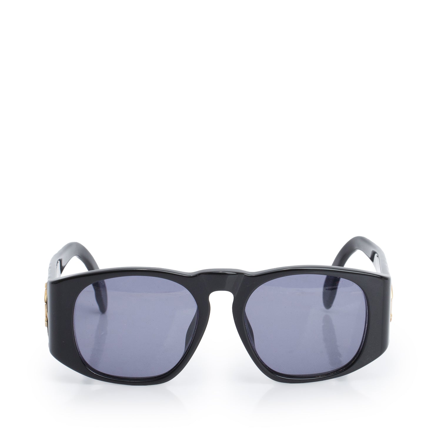 Chanel 01450 Black Acetate Quilted Interlocking CC Logo Sunglasses w/ Case