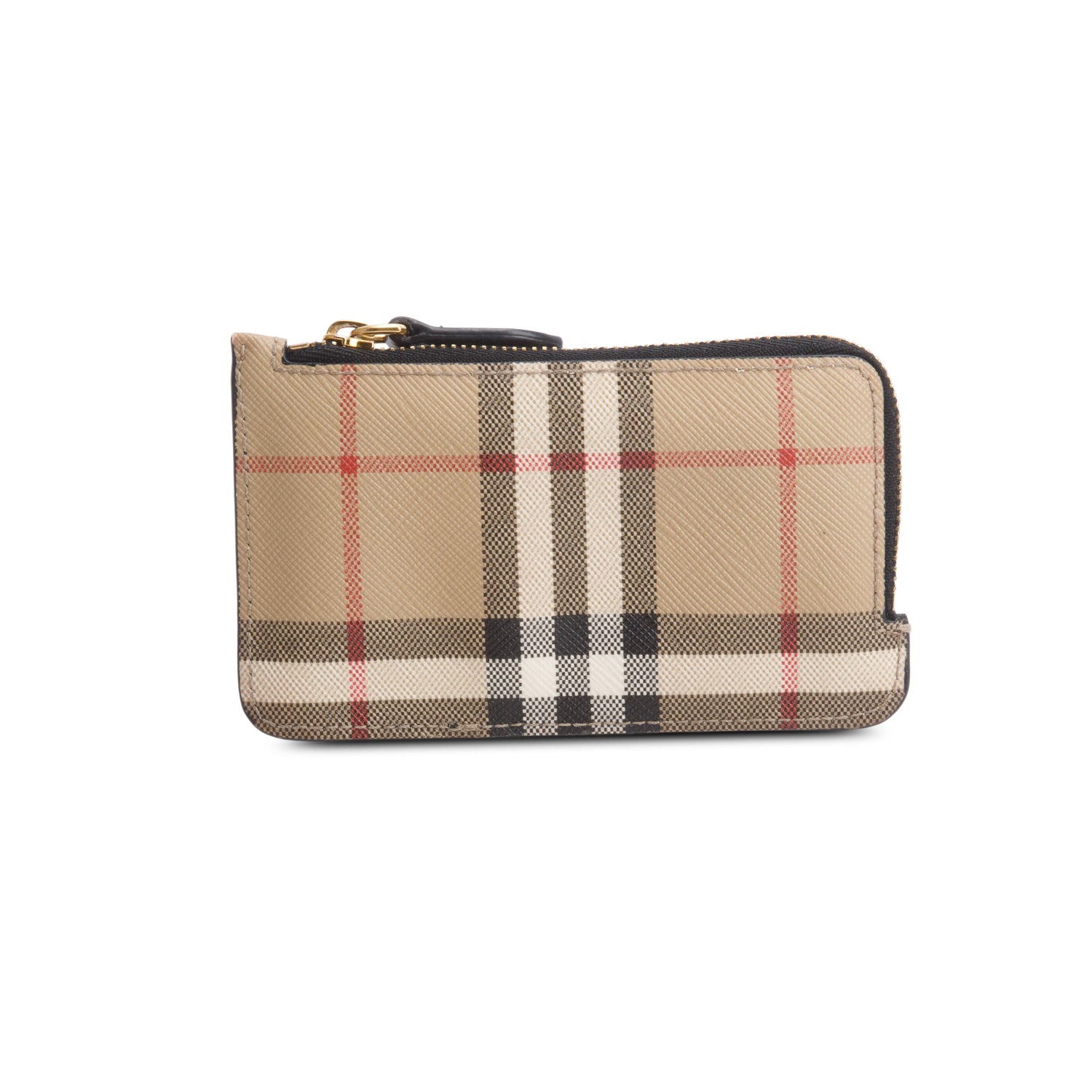 Burberry Check Zip Card Case w/ Box