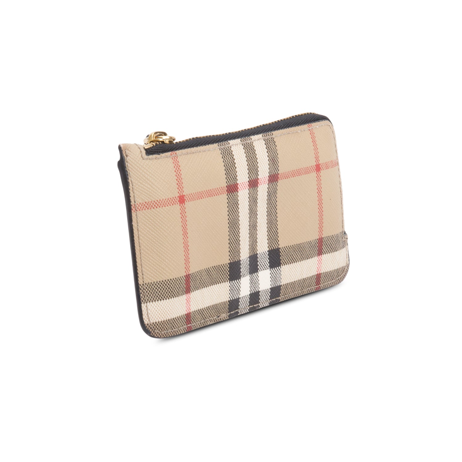 Burberry Check Zip Card Case w/ Box