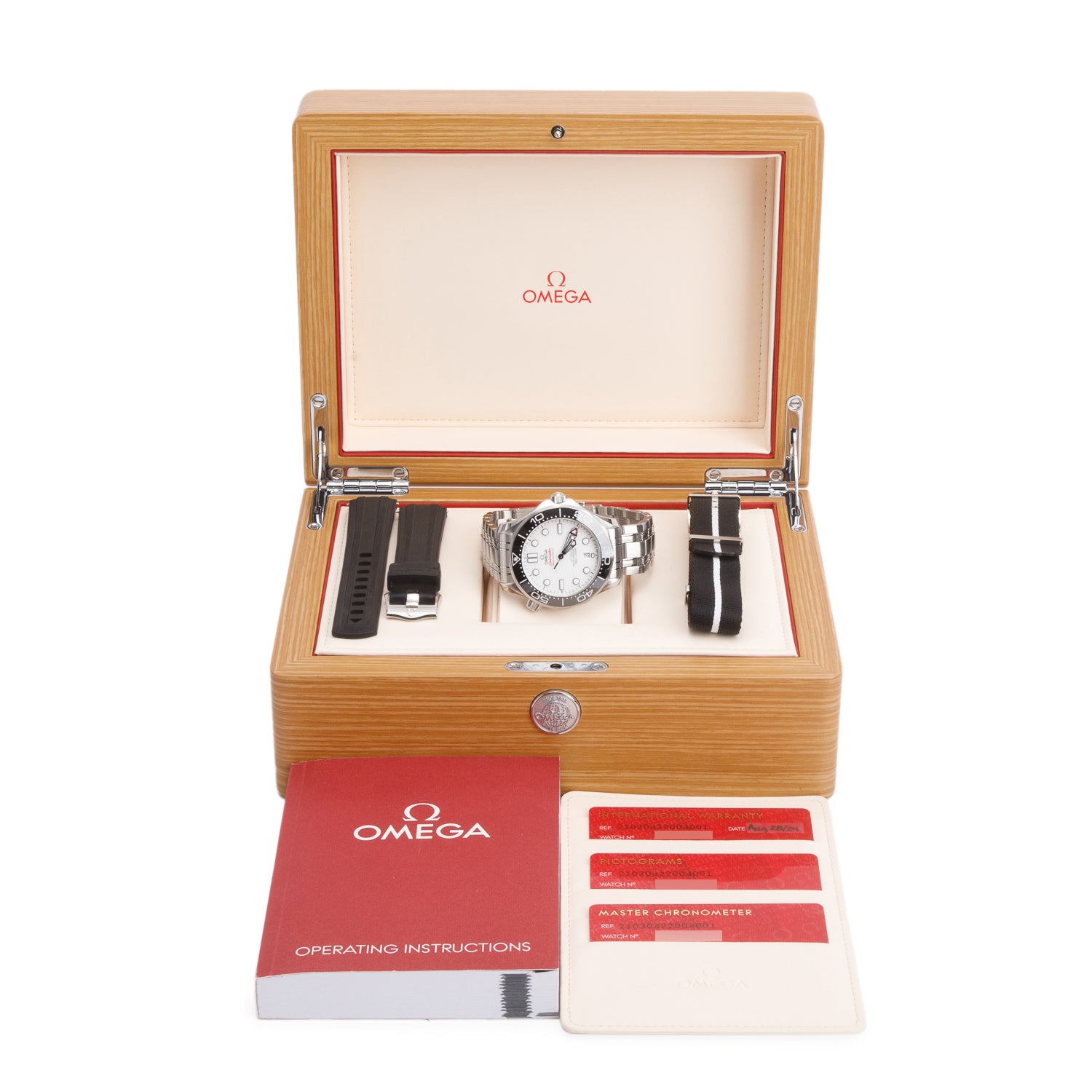 Omega 2024 Stainless Steel Seamaster Diver 300M 42 MM Co-Axial Master Chronometer Automatic Watch White Dial w/ Box, Papers & Extra Straps