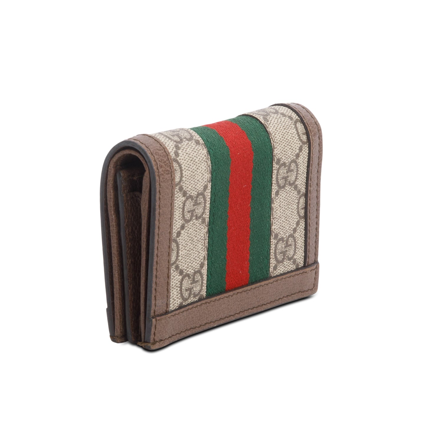 Gucci Brown Ophidia GG Supreme Canvas Card Case Wallet