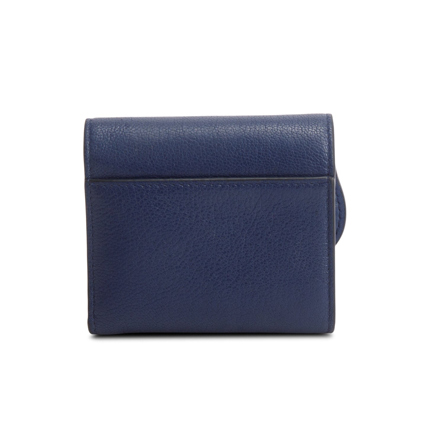 Christian Dior 2022 Blue Grained Leather Saddle Lotus Wallet