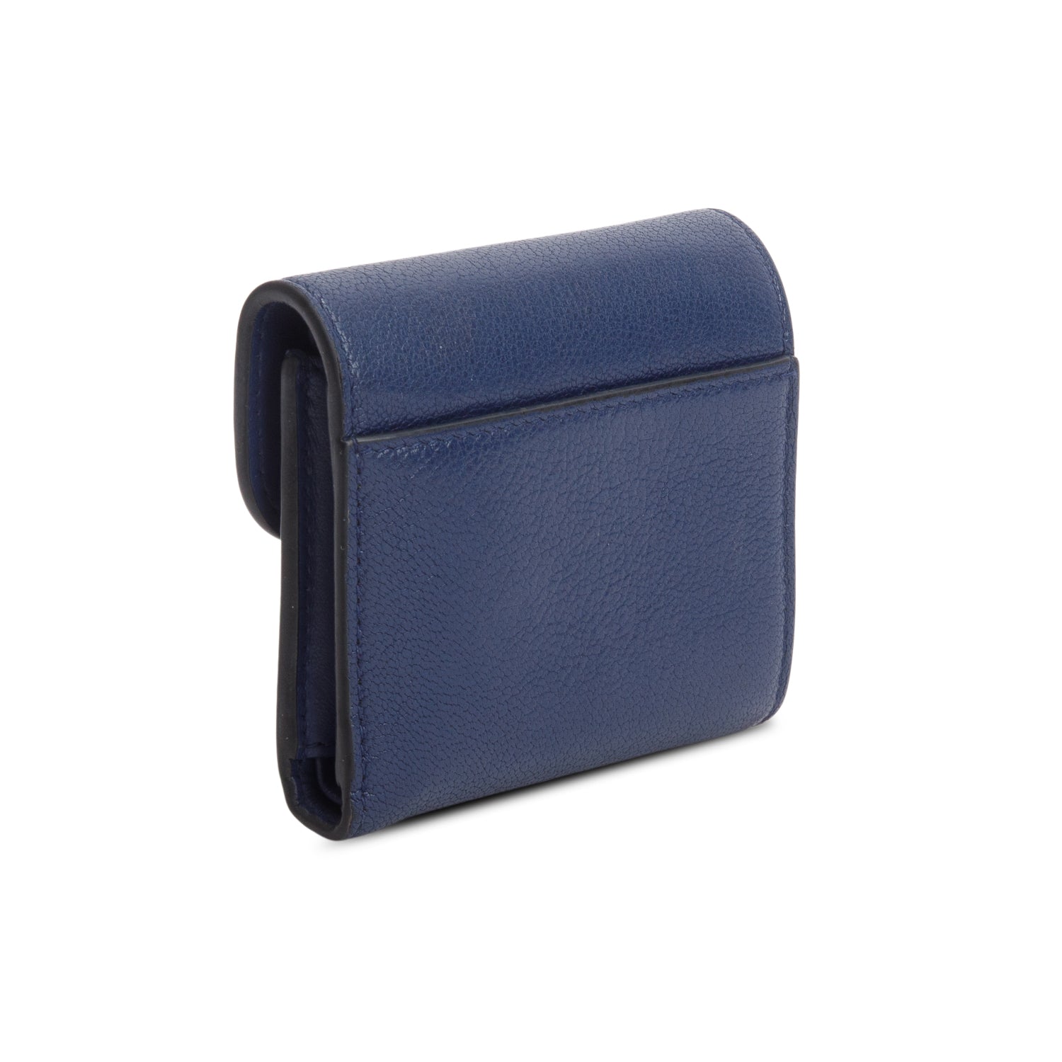Christian Dior 2022 Blue Grained Leather Saddle Lotus Wallet