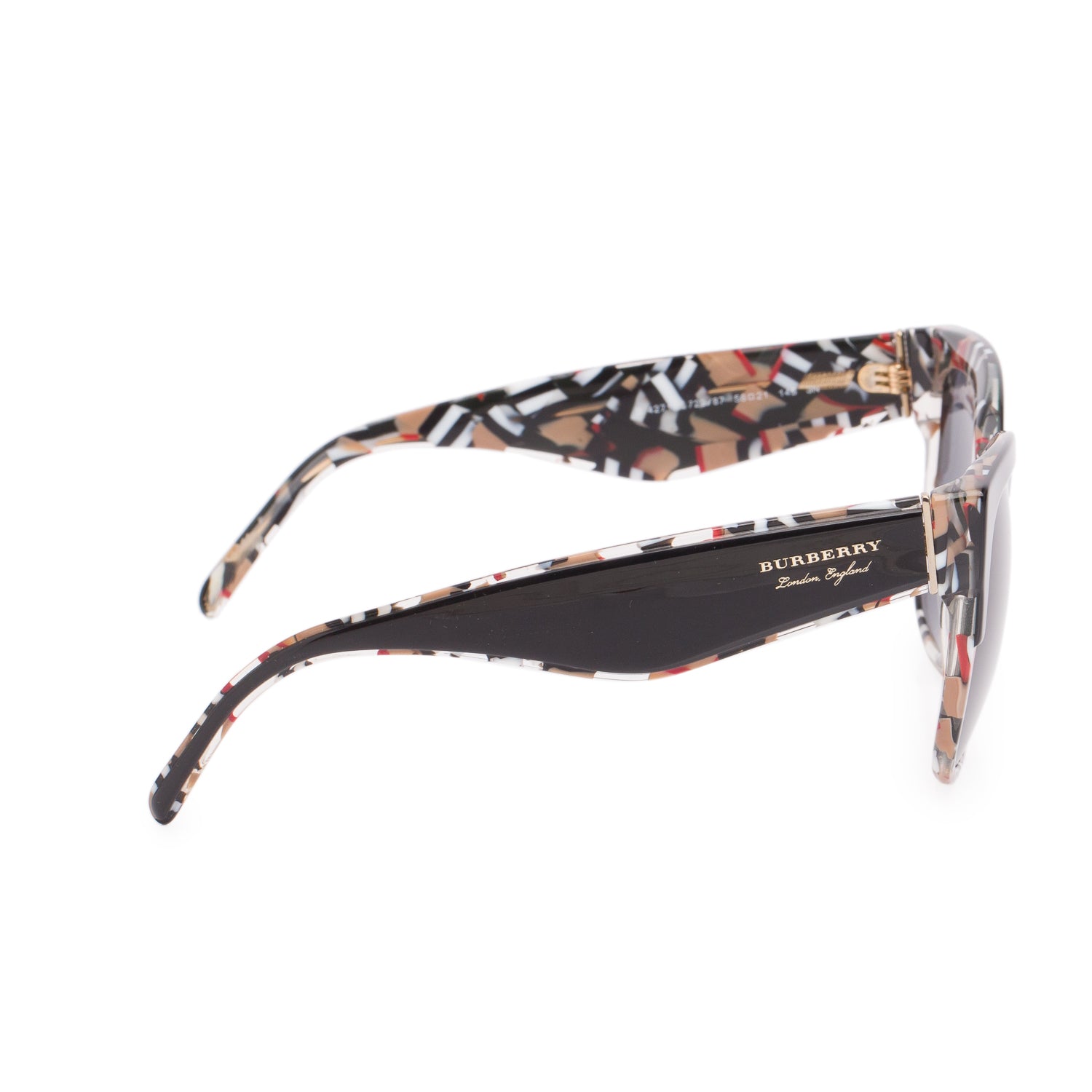 Burberry B 4271 Black House Check Acetate Square Sunglasses w/ Box & Case