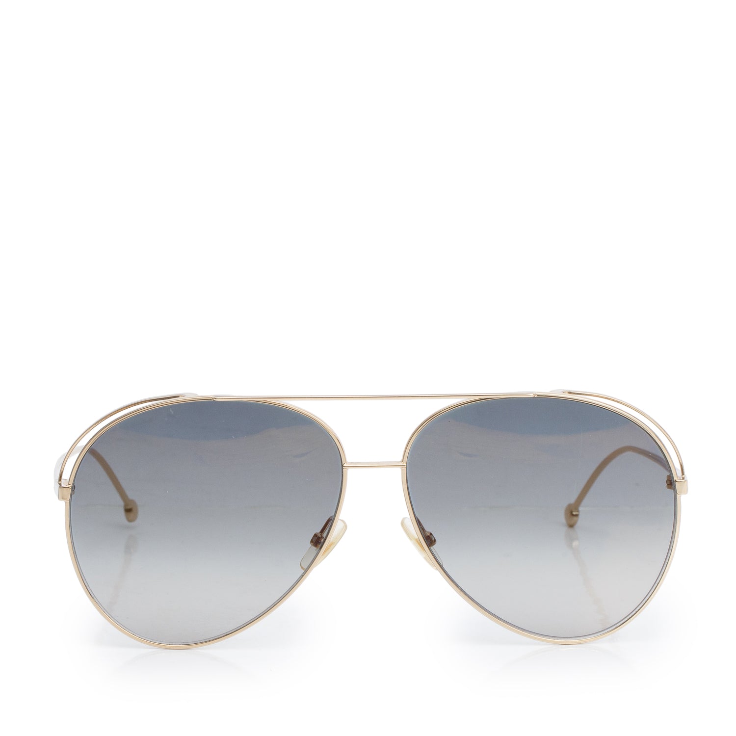 Fendi FF0286/S Gold Tone Metal Aviator Sunglasses w/ Case & Authenticity Card