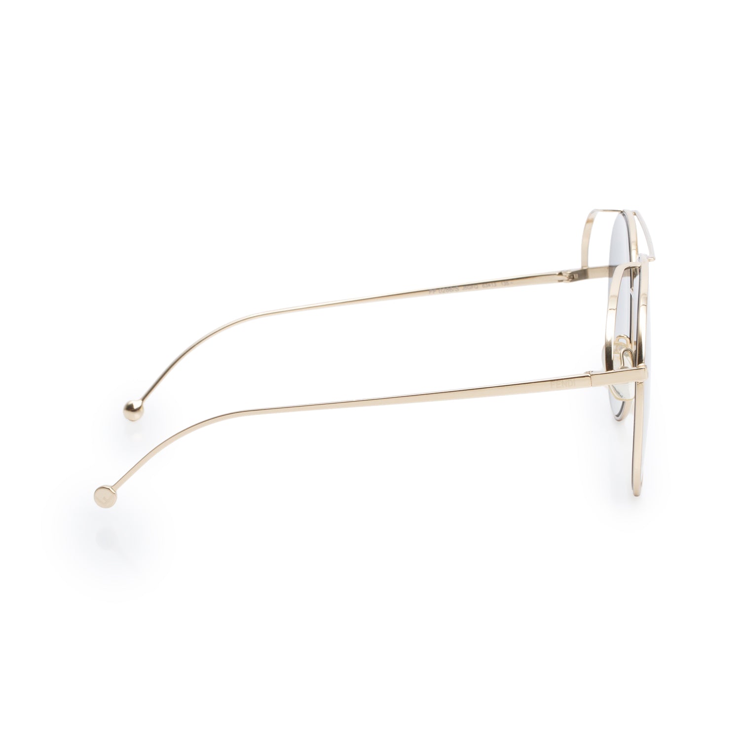Fendi FF0286/S Gold Tone Metal Aviator Sunglasses w/ Case & Authenticity Card