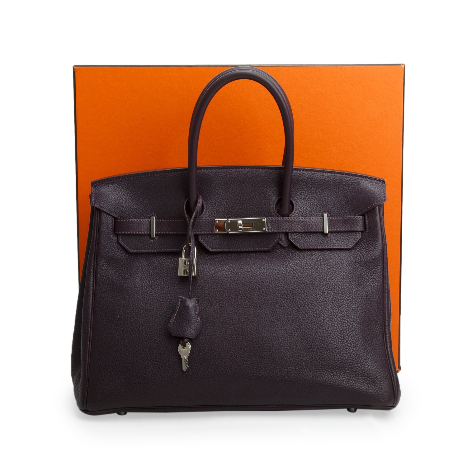 Hermes Prunoir Taurillon Clemence Birkin 35 w/ Box