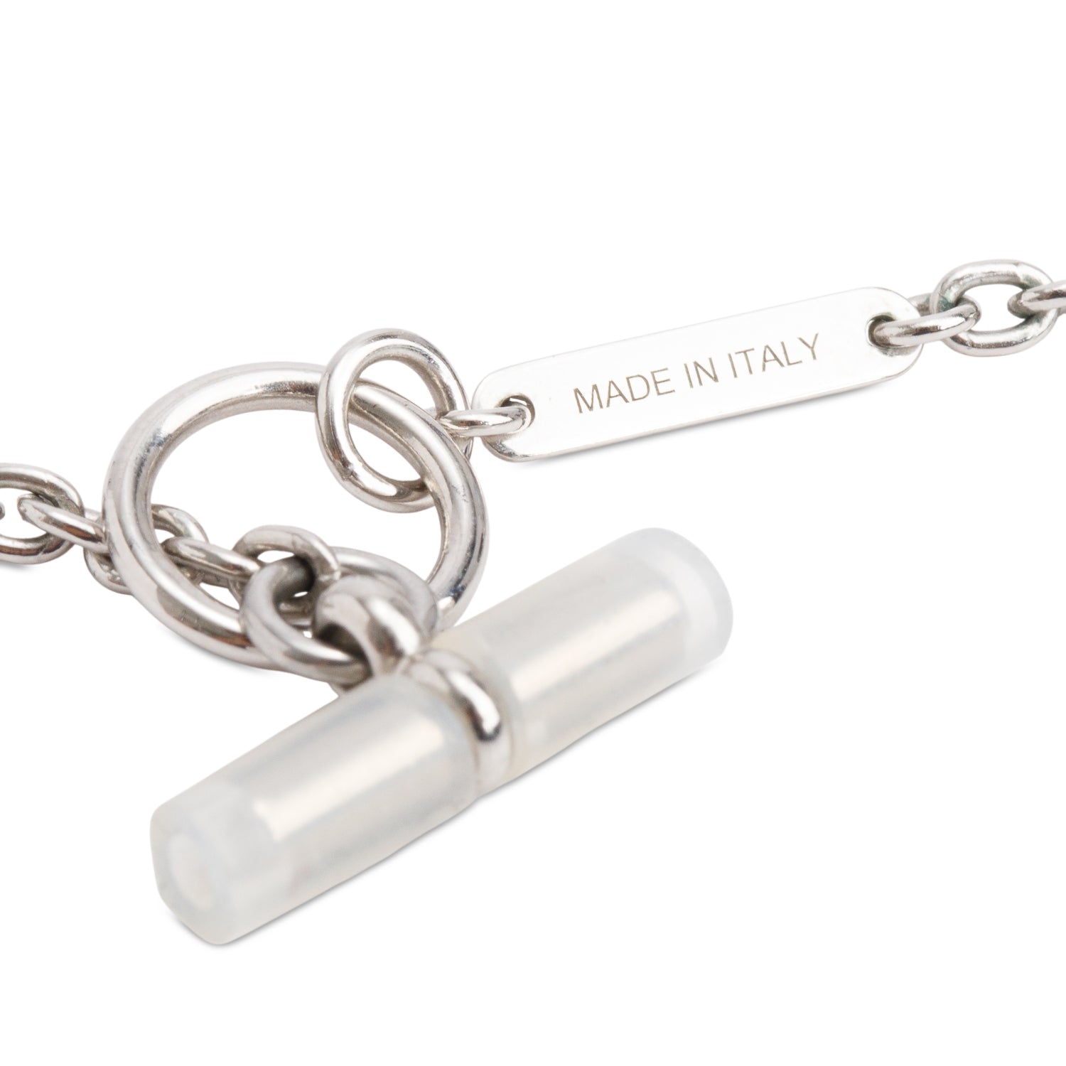 Hermes 2023 Palladium-Plated Buffalo Horn Mobile H Pendant Necklace w/ Box & Receipt