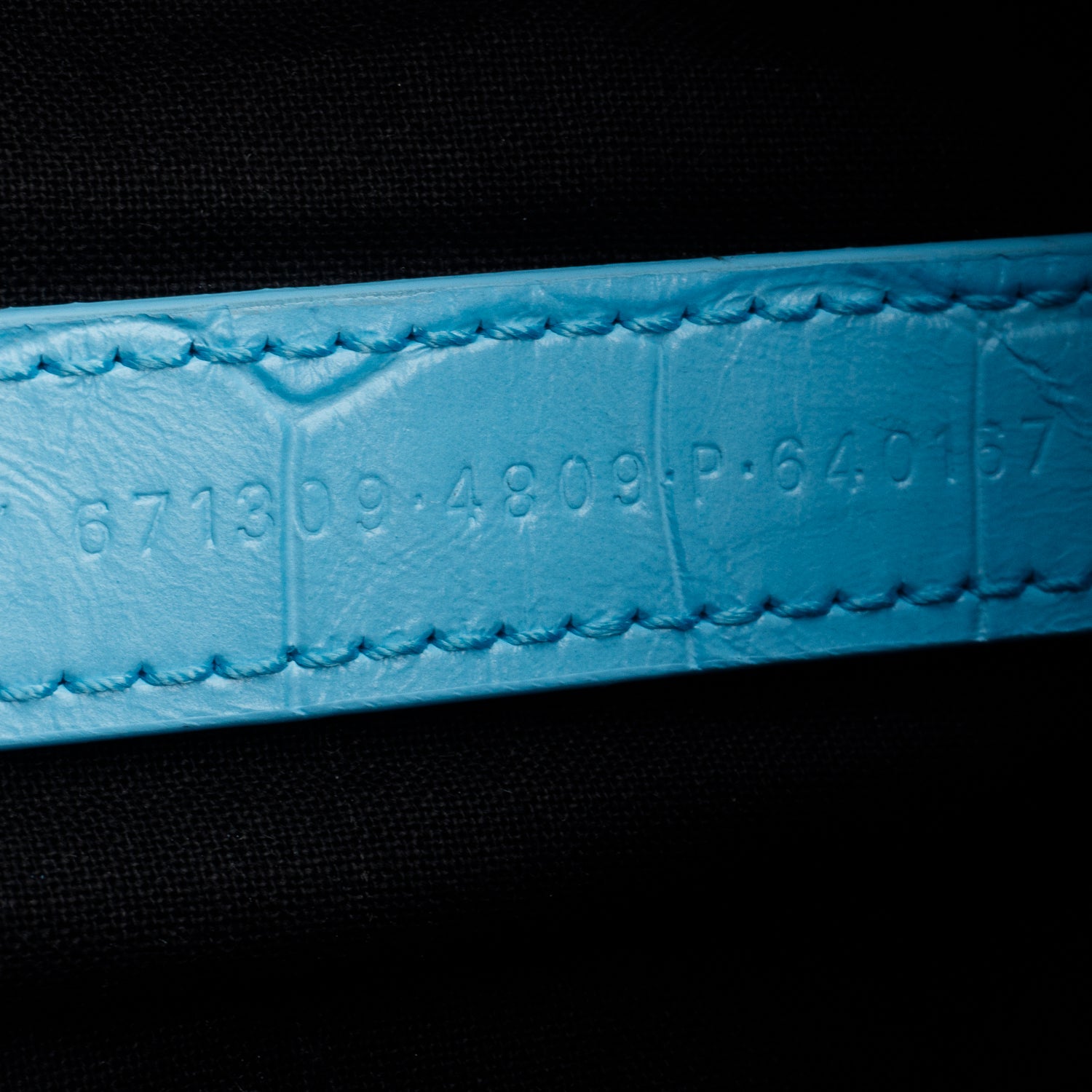 Balenciaga Blue Extra Supple Calfskin Crocodile Embossed Le Cagole XS Shoulder Bag