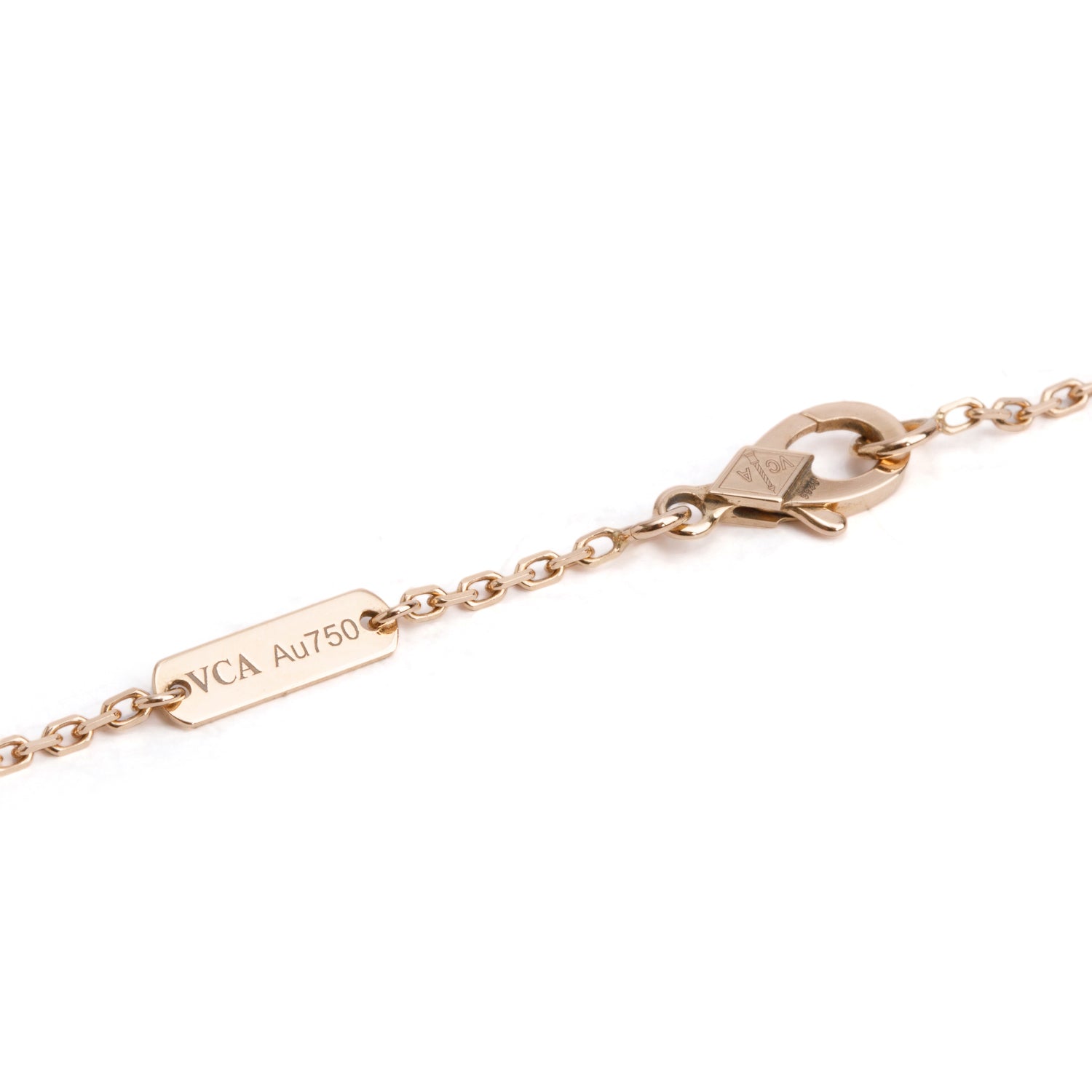 Van Cleef & Arpels 2023 Limited Edition 18k Rose Gold Vintage Alhambra Diamond Obsidian Holiday Pendant Necklace w/ Box & Certificate