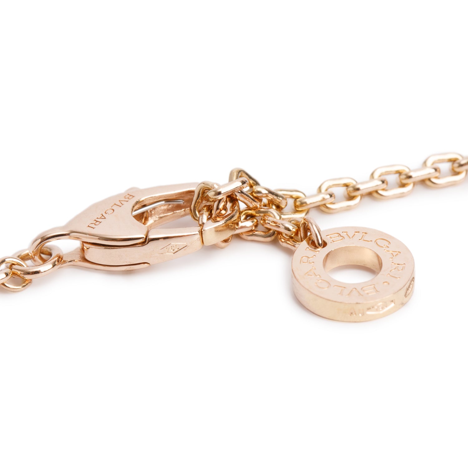 BVLGARI 18k Rose Gold White Ceramic B.Zero1 Legend Pendant Necklace