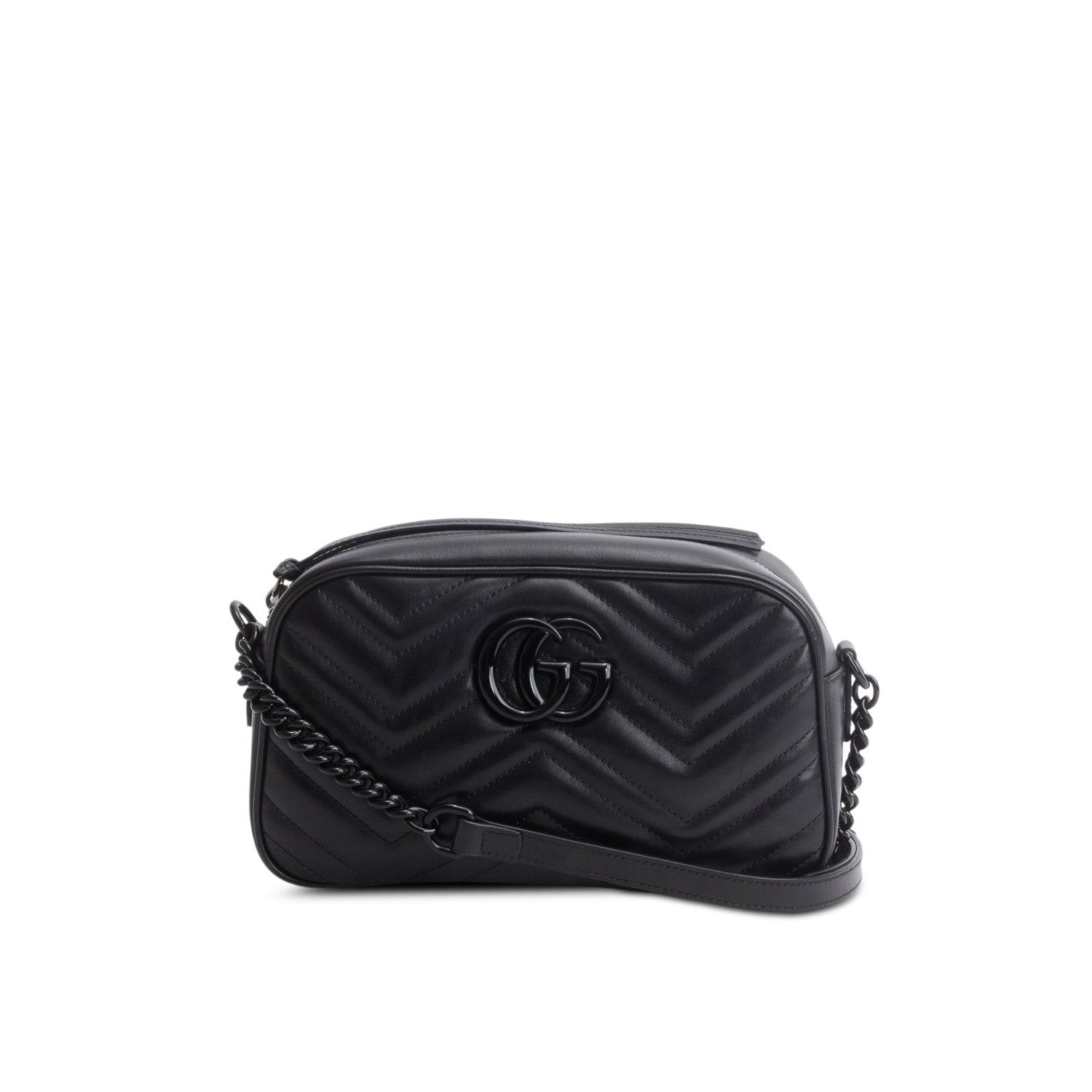 Gucci Black GG Marmont Matelasse Monochrome Small Camera Bag