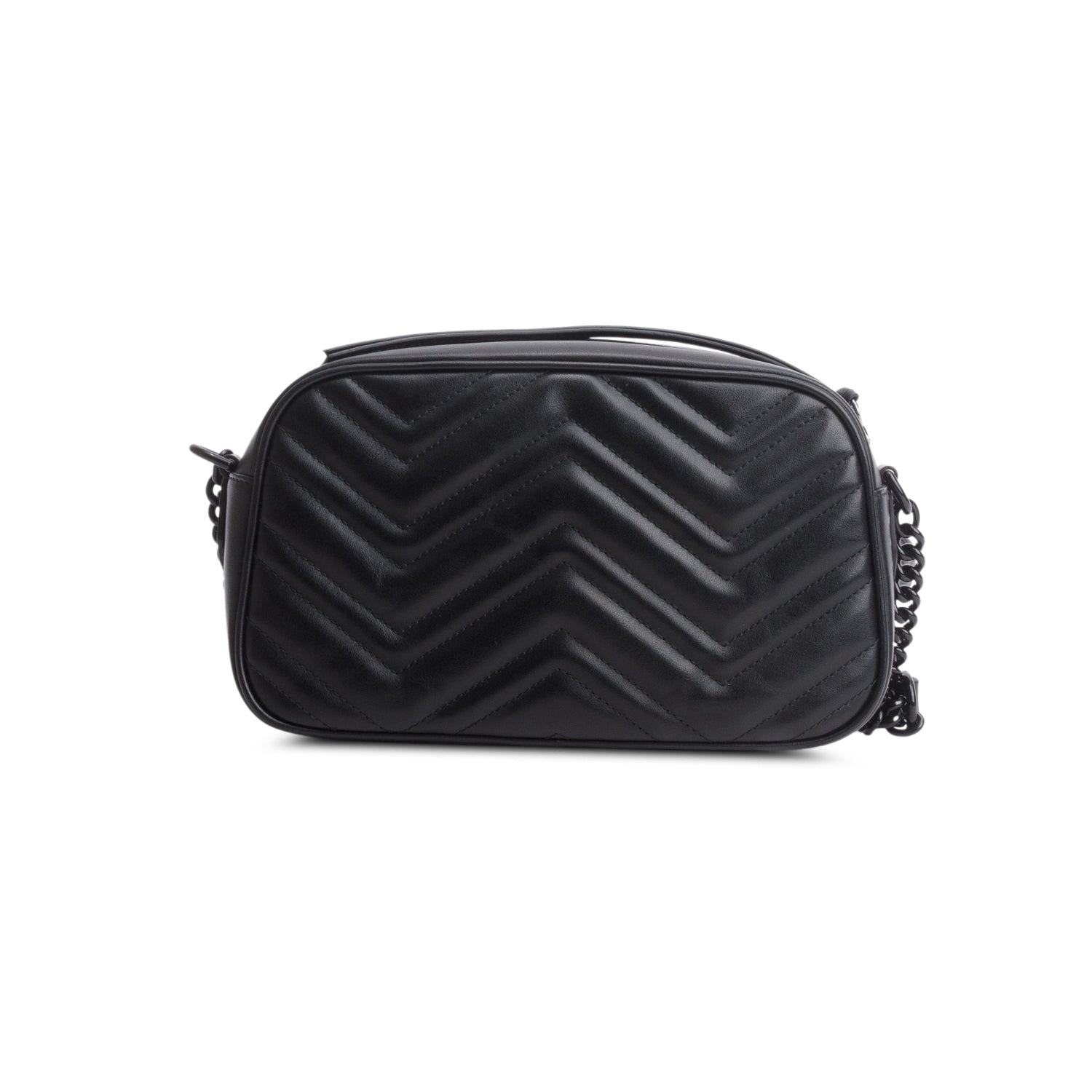 Gucci Black GG Marmont Matelasse Monochrome Small Camera Bag