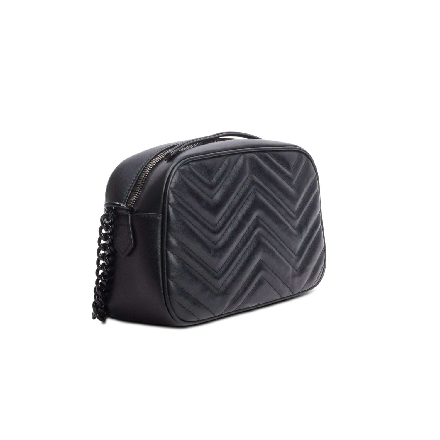 Gucci Black GG Marmont Matelasse Monochrome Small Camera Bag