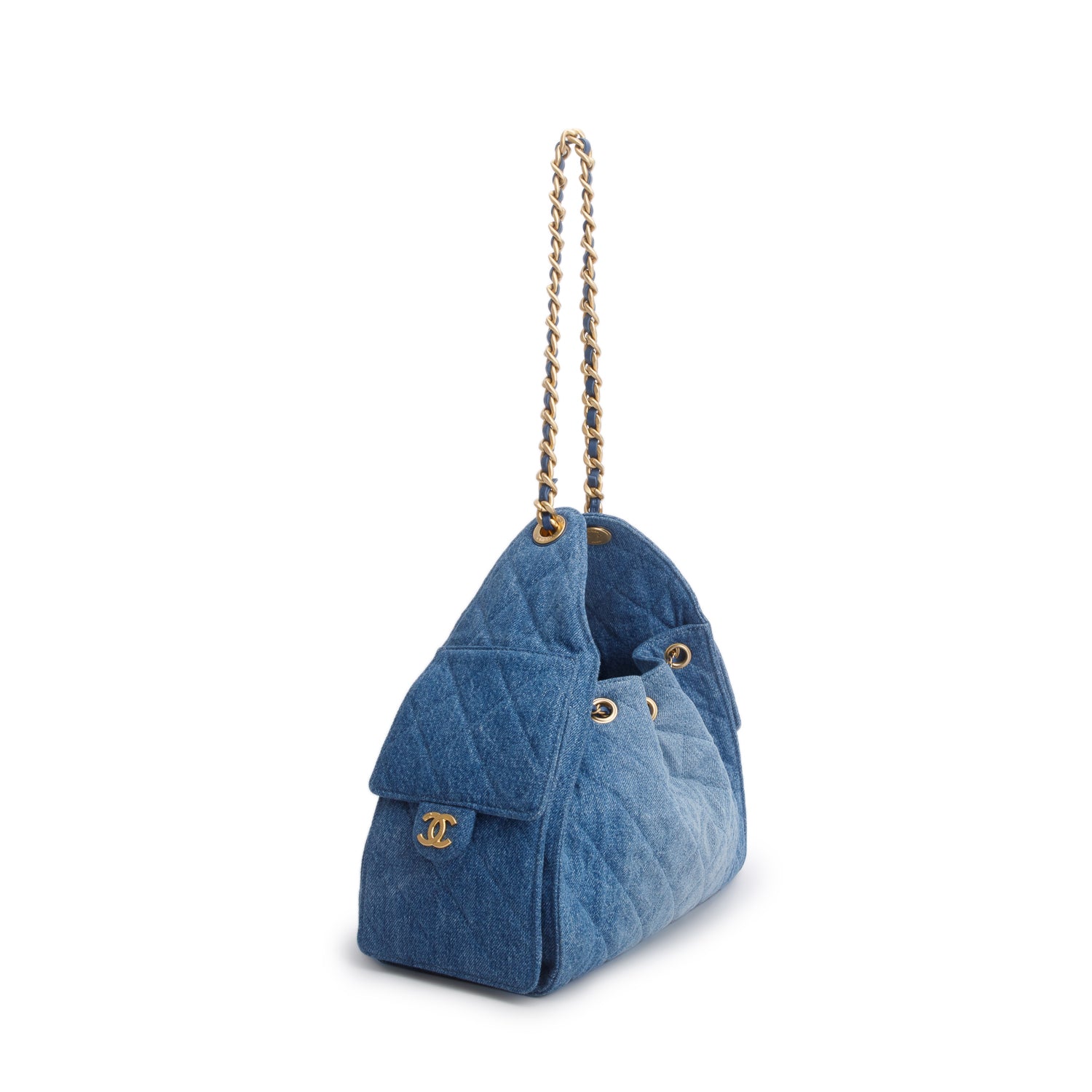 Chanel Blue Washed Denim Quilted Small 25 Handbag