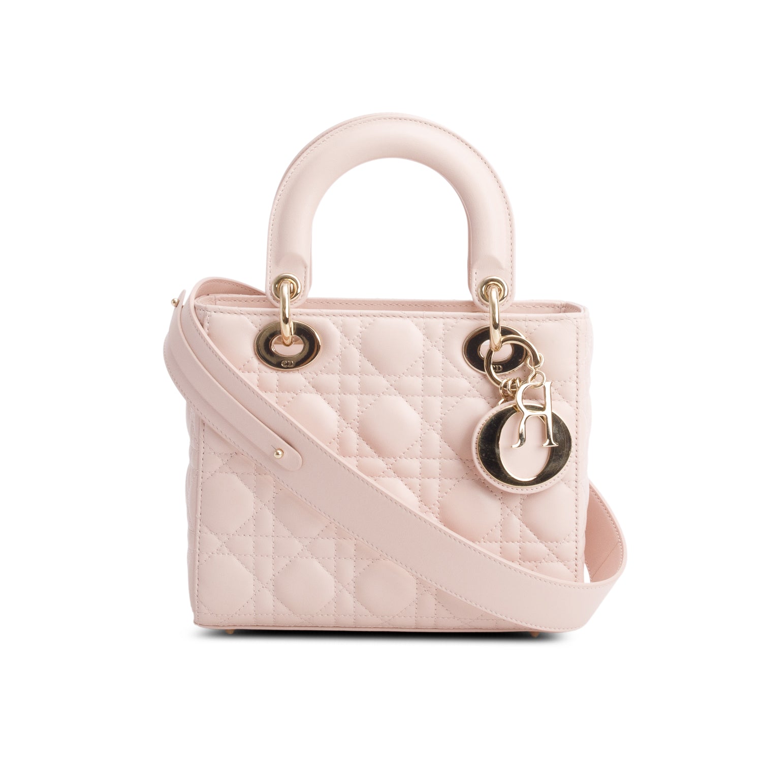 Christian Dior 2025 Pink Lambskin Cannage Small My ABC Lady Dior w/ Box, Authenticity Card & Strap
