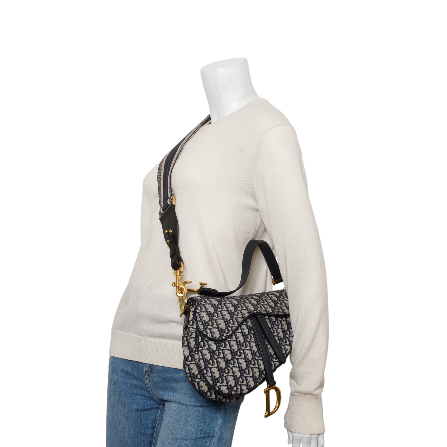 Christian Dior Oblique Medium Saddle Bag w/ Strap