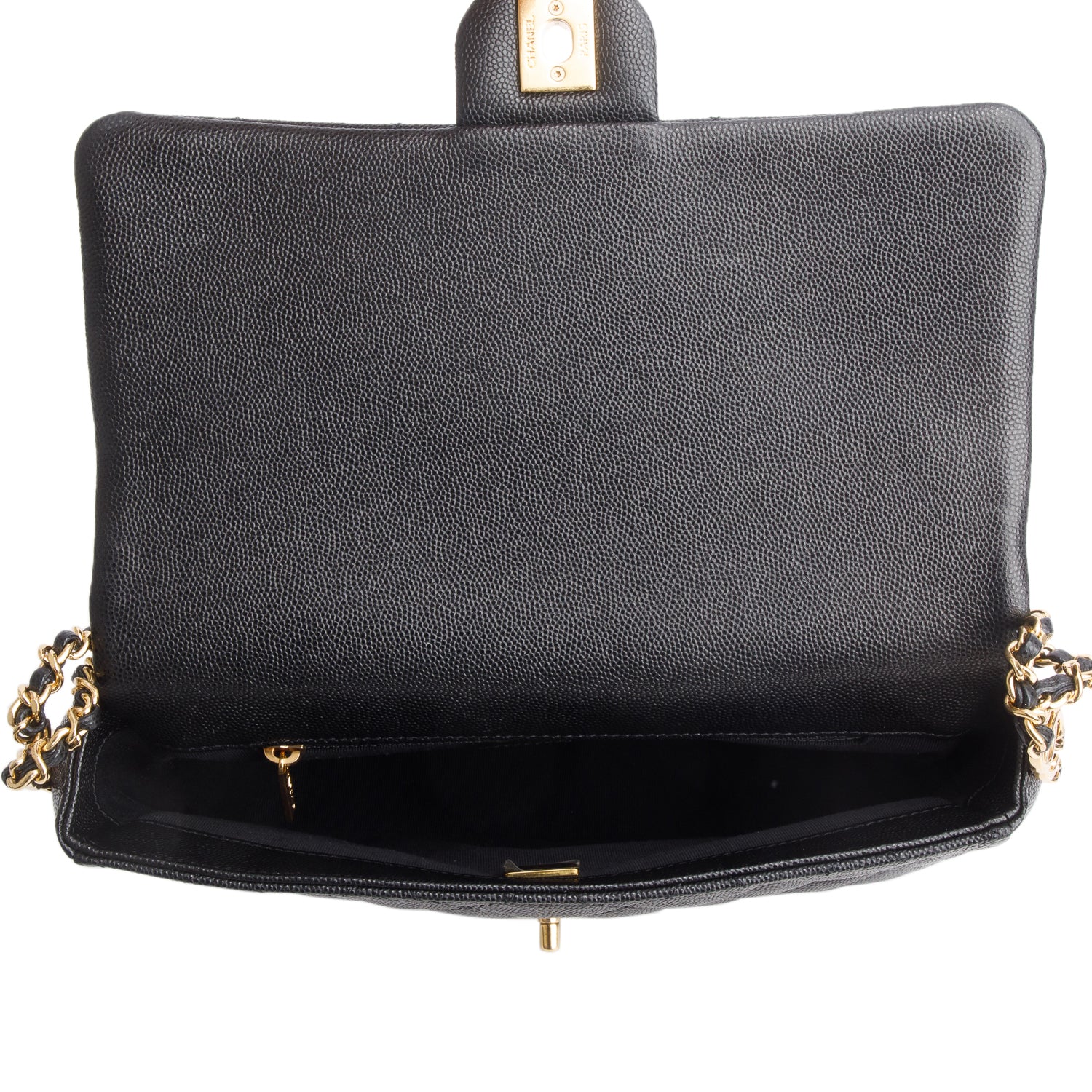 Chanel 2022 Black Caviar Quilted Leather Small CC You Flap Bag w/ Box & Receipt