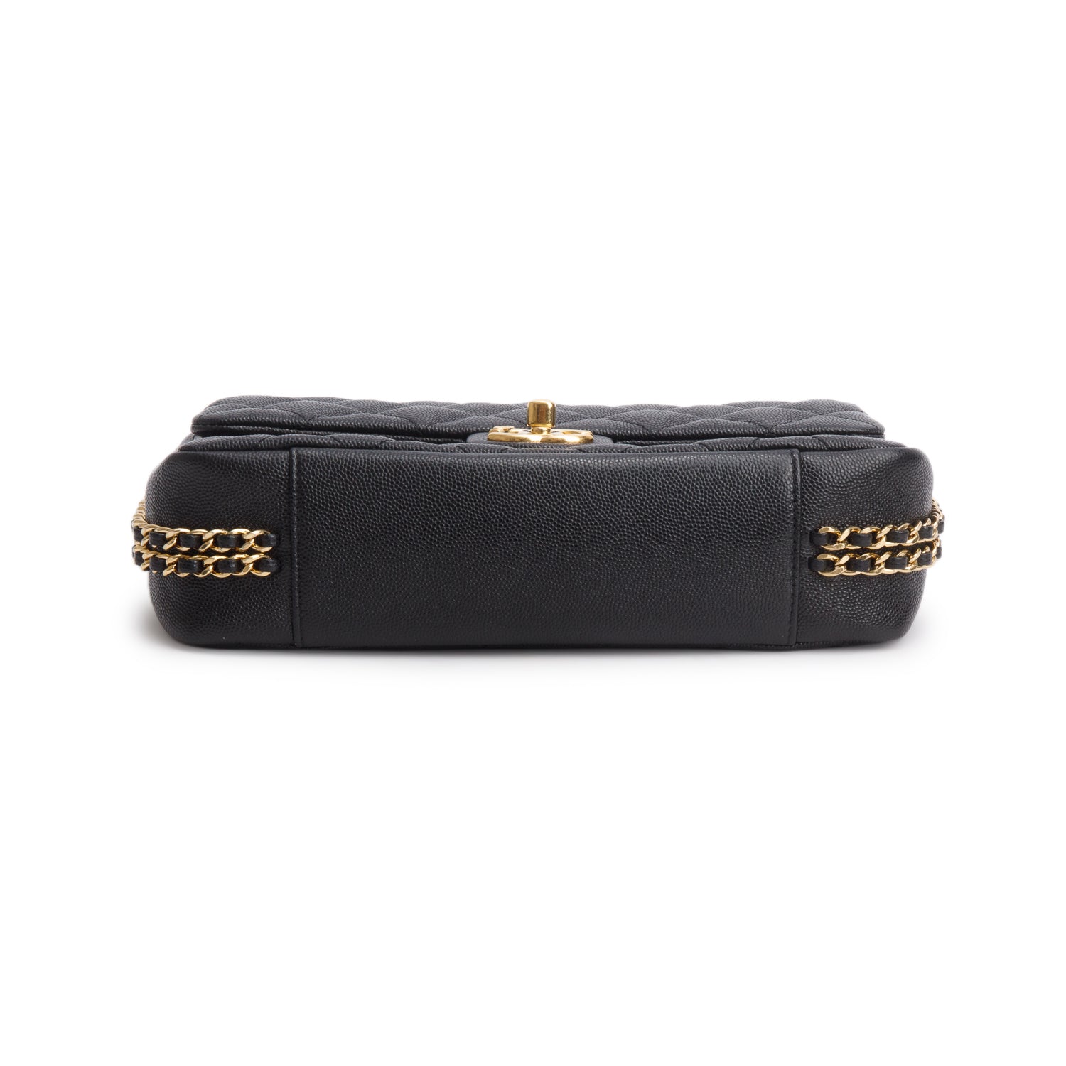 Chanel 2022 Black Caviar Quilted Leather Small CC You Flap Bag w/ Box & Receipt