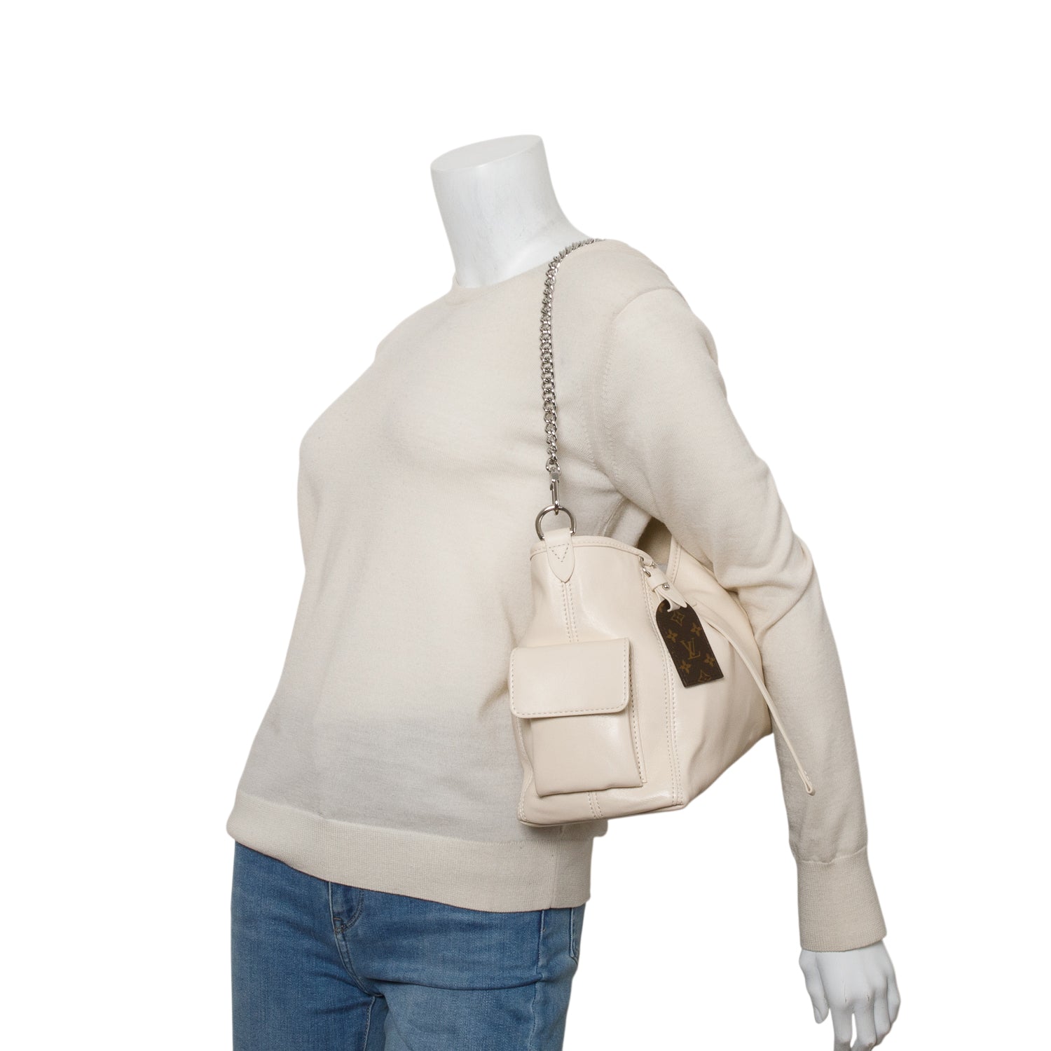 Louis Vuitton Cream CarryAll Cargo Vibe PM w/ Straps
