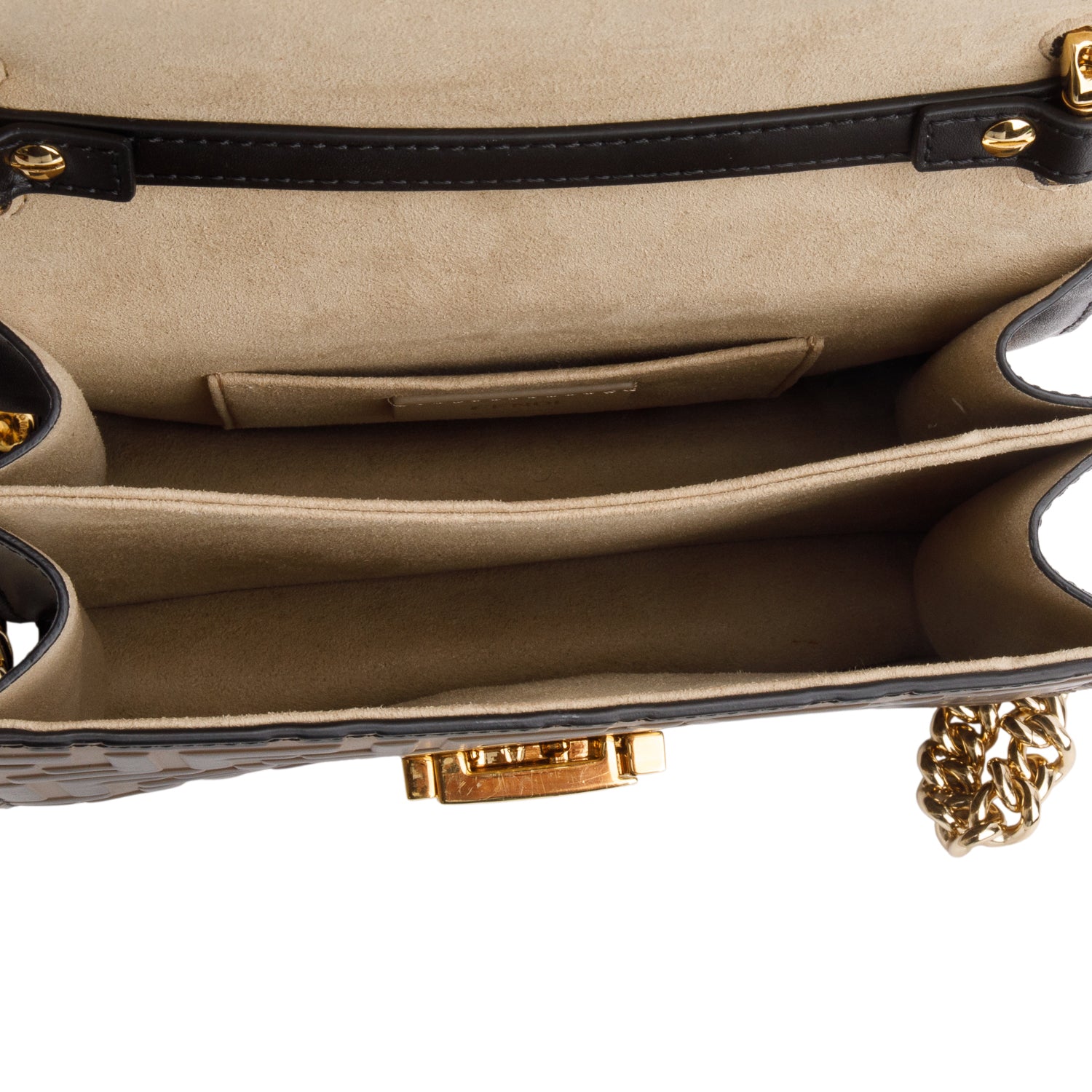 Fendi 2021 Vitello Liberty Bi-Color FF 1974 Embossed Small Kan U Shoulder Bag