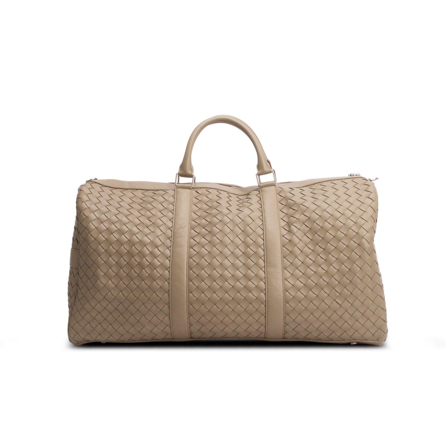 Bottega Veneta Green Nappa Intrecciato Large Duffle Bag w/ Strap & Pouch
