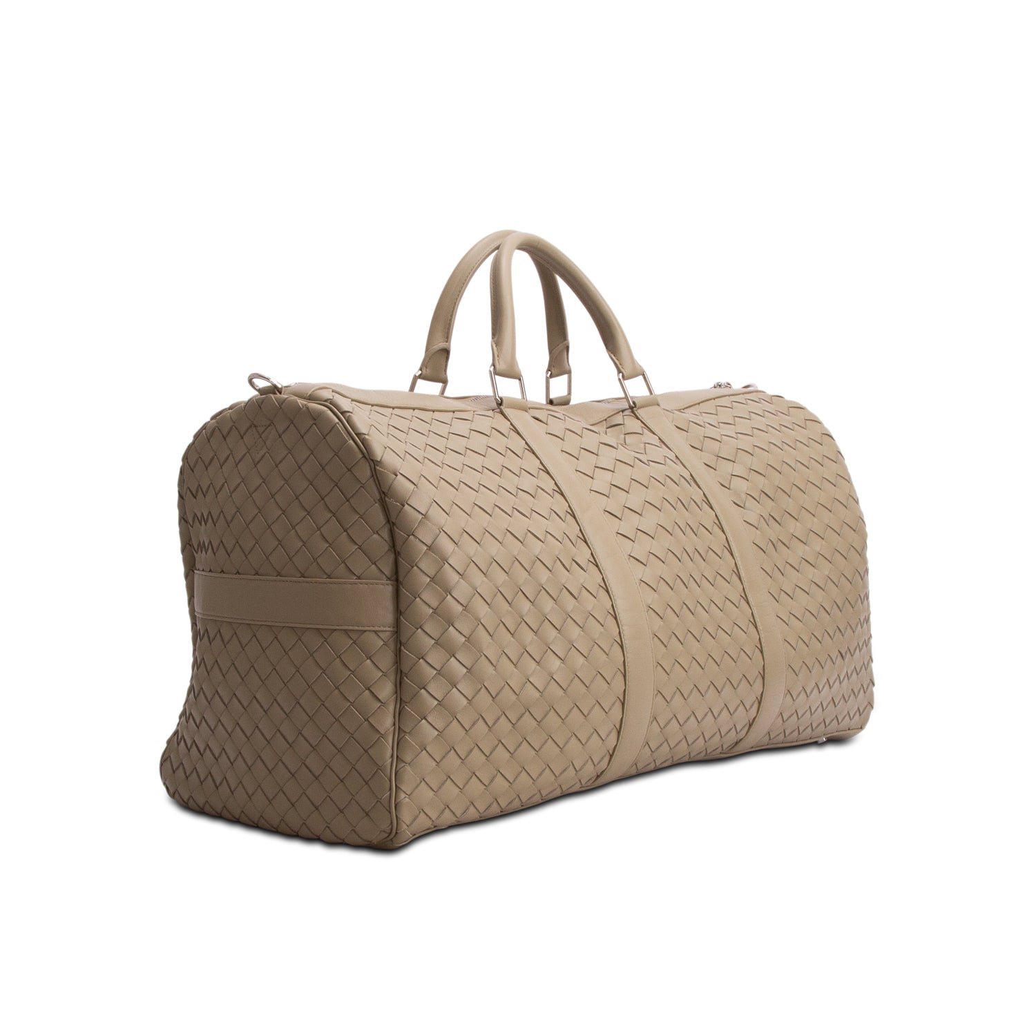Bottega Veneta Green Nappa Intrecciato Large Duffle Bag w/ Strap & Pouch