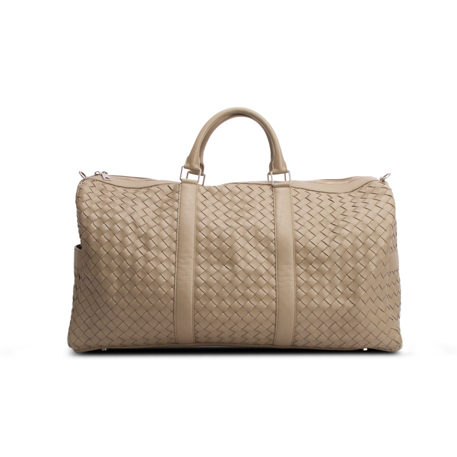 Bottega Veneta Green Nappa Intrecciato Large Duffle Bag w/ Strap & Pouch