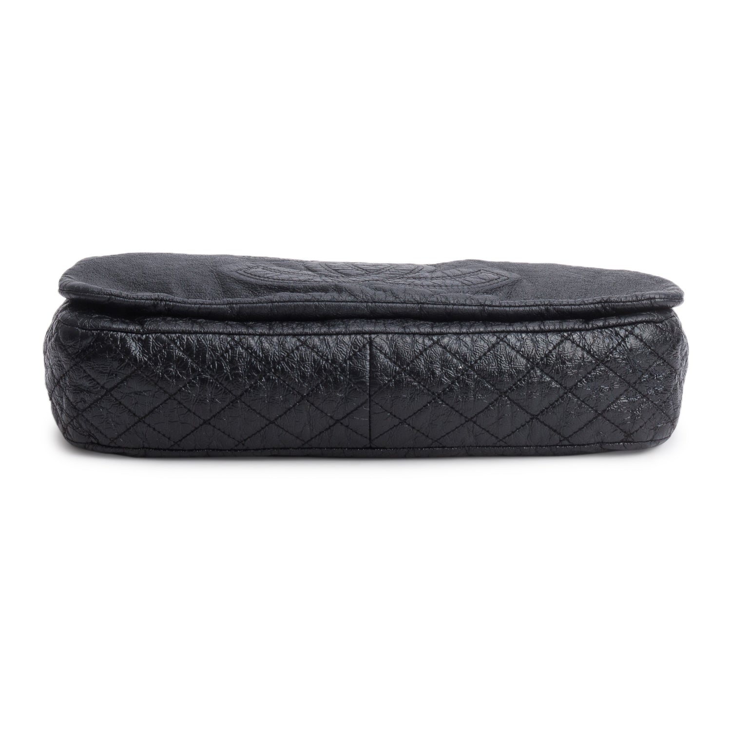 Chanel Black Vinyl Rock and Chain Medium Flap