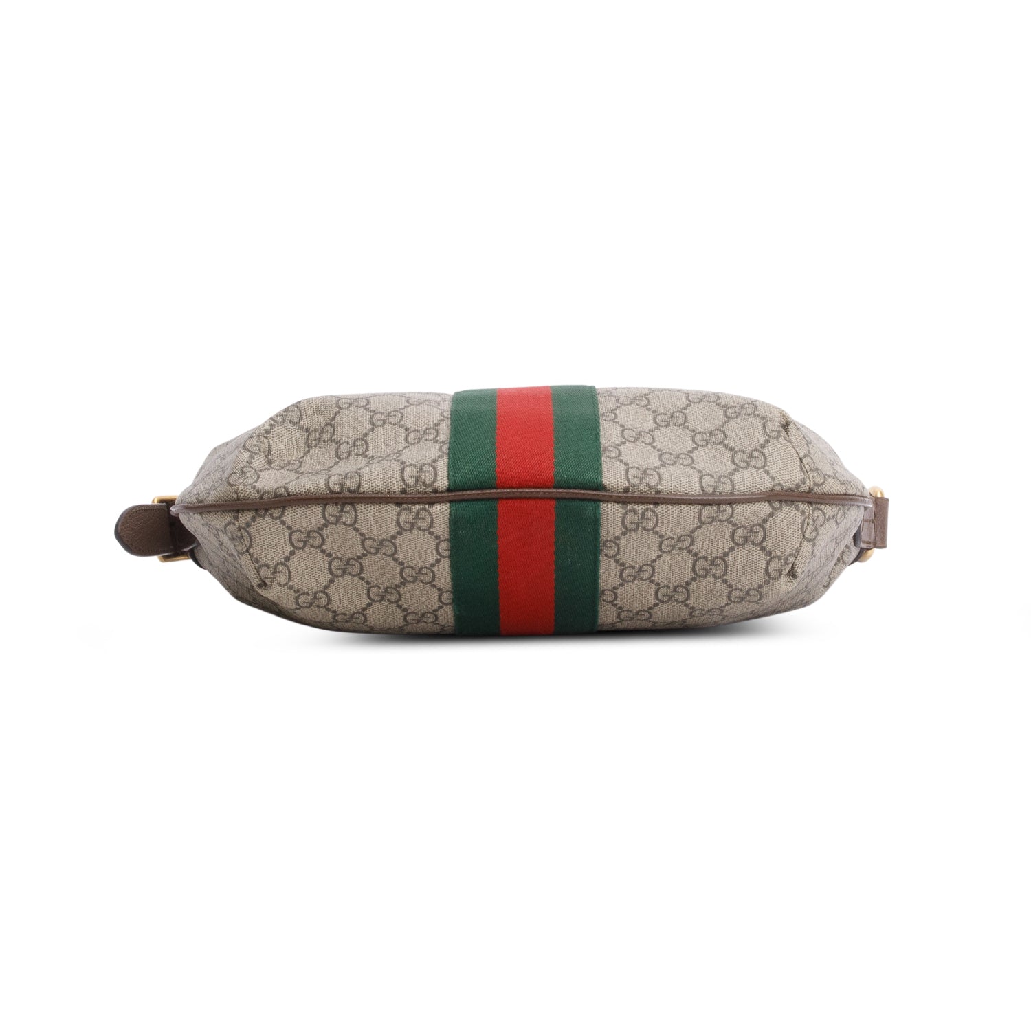 Gucci GG Supreme Monogram Textured Dollar Calfskin Web Small Ophidia Half Moon Hobo w/ Box