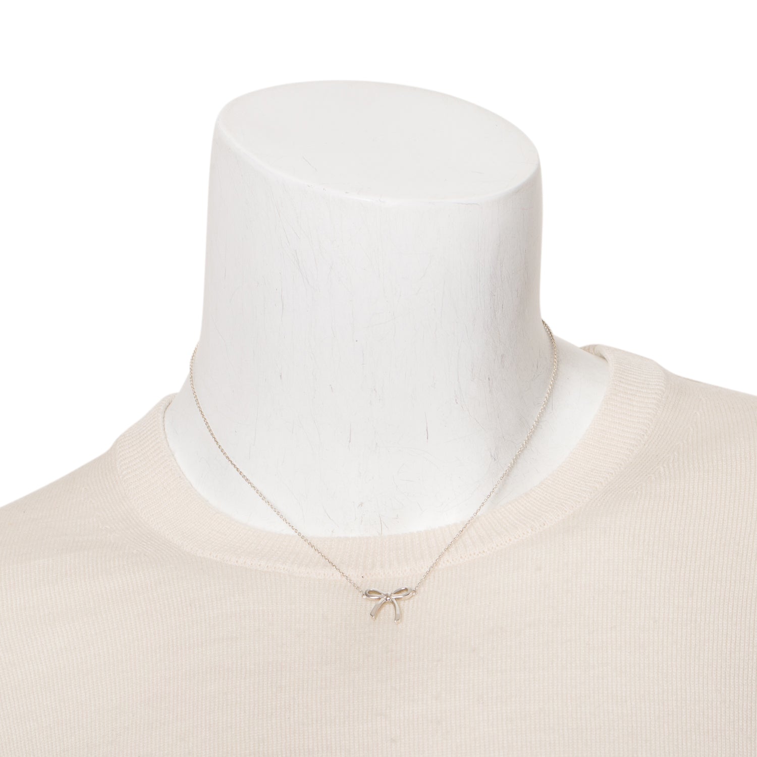 Tiffany & Co. Sterling Silver Mini Bow Pendant Necklace