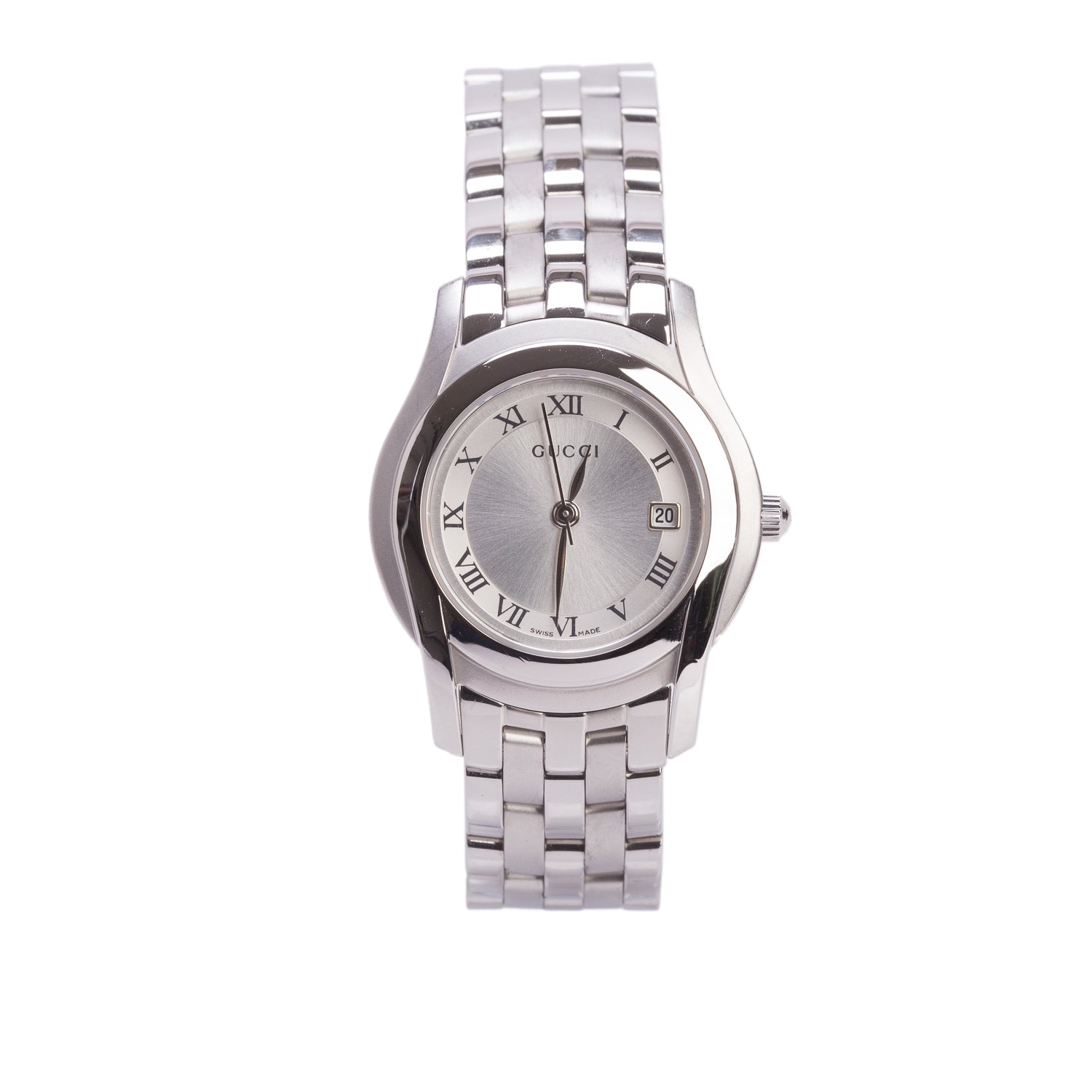 Gucci Stainless Steel 5500 Series 27 MM Watch Silver Dial