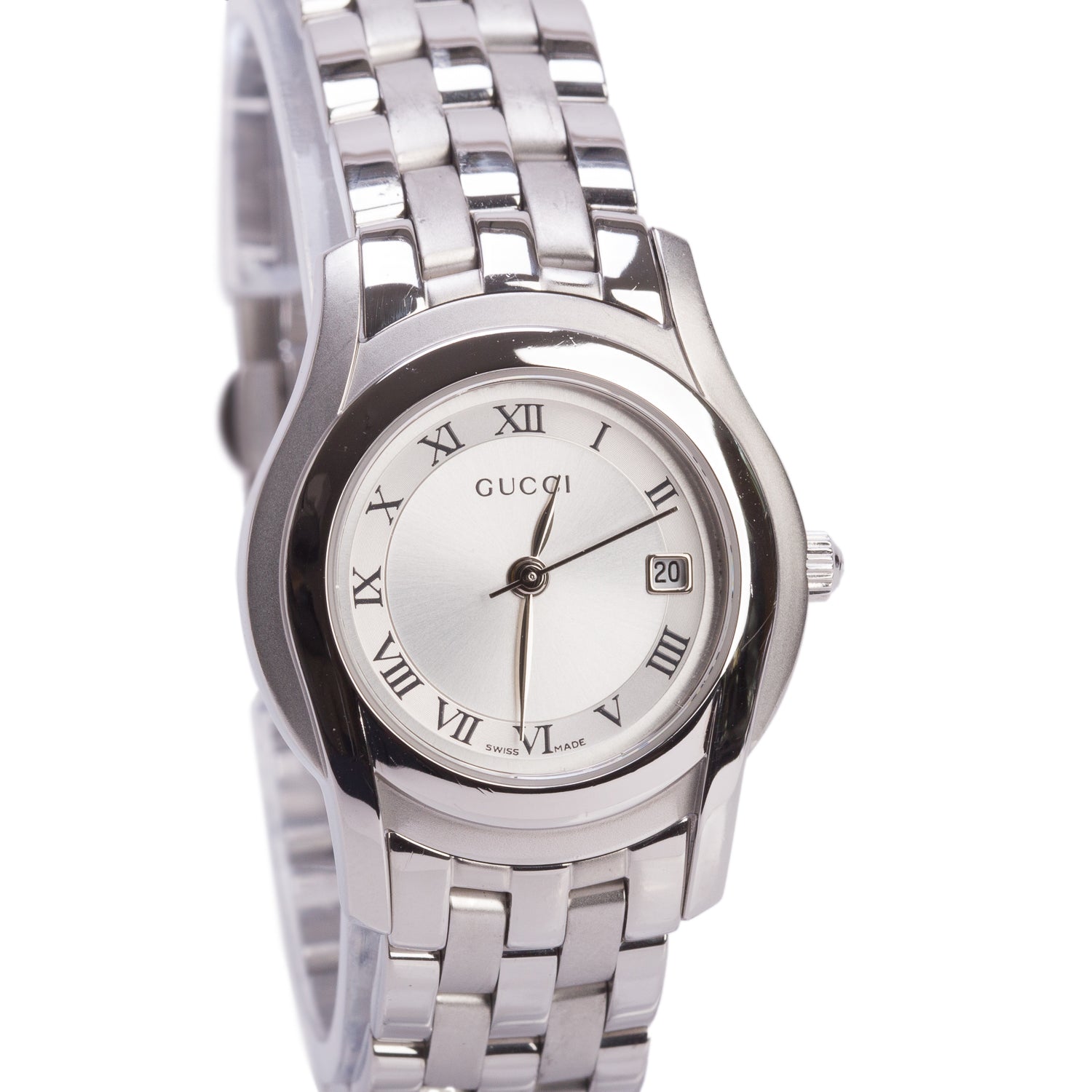 Gucci Stainless Steel 5500 Series 27 MM Watch Silver Dial