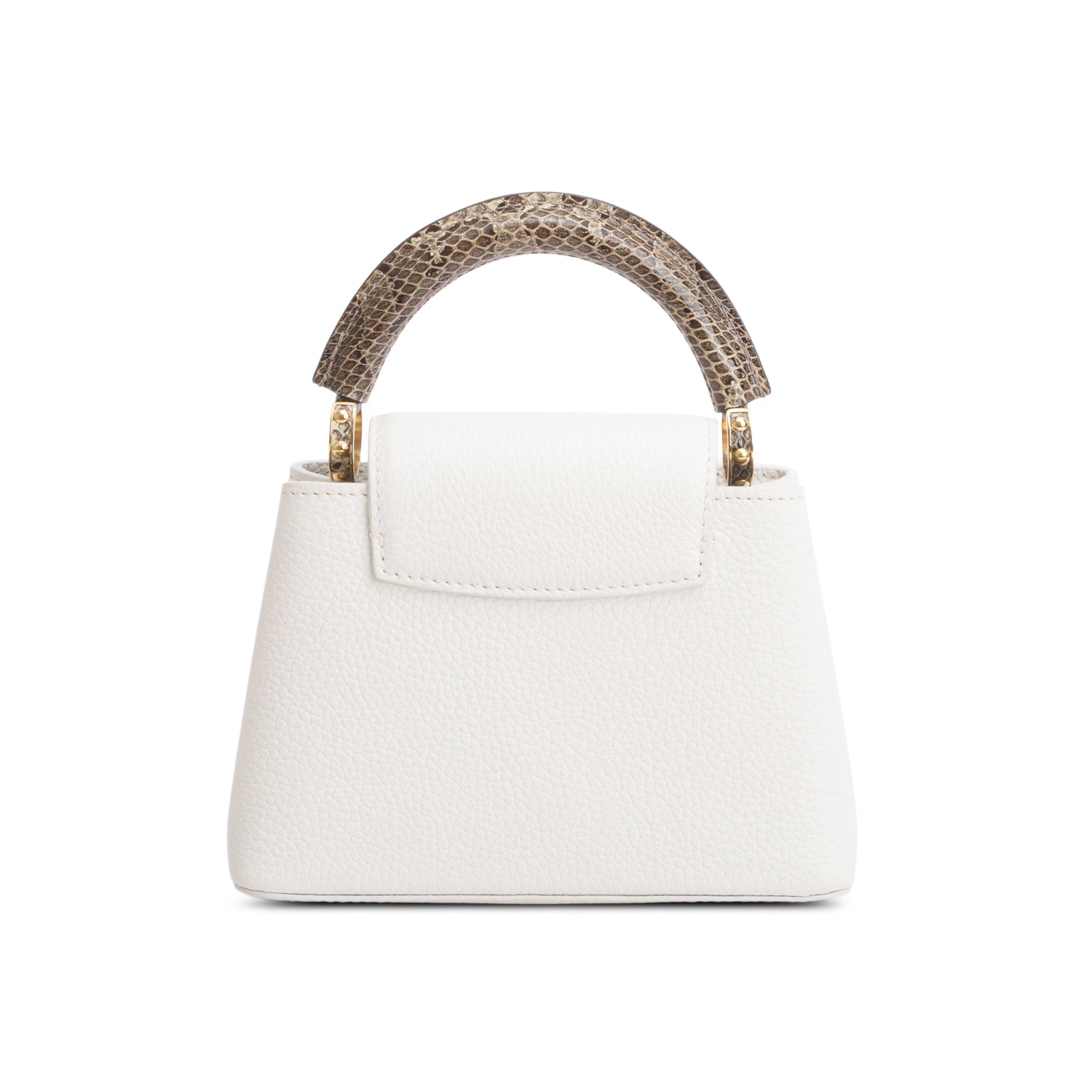 Louis Vuitton White Python Capucines Mini w/ Box & Strap