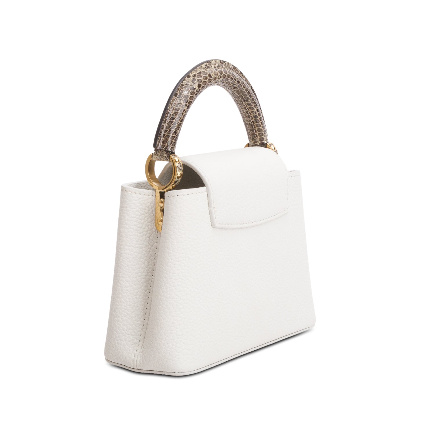 Louis Vuitton White Python Capucines Mini w/ Box & Strap