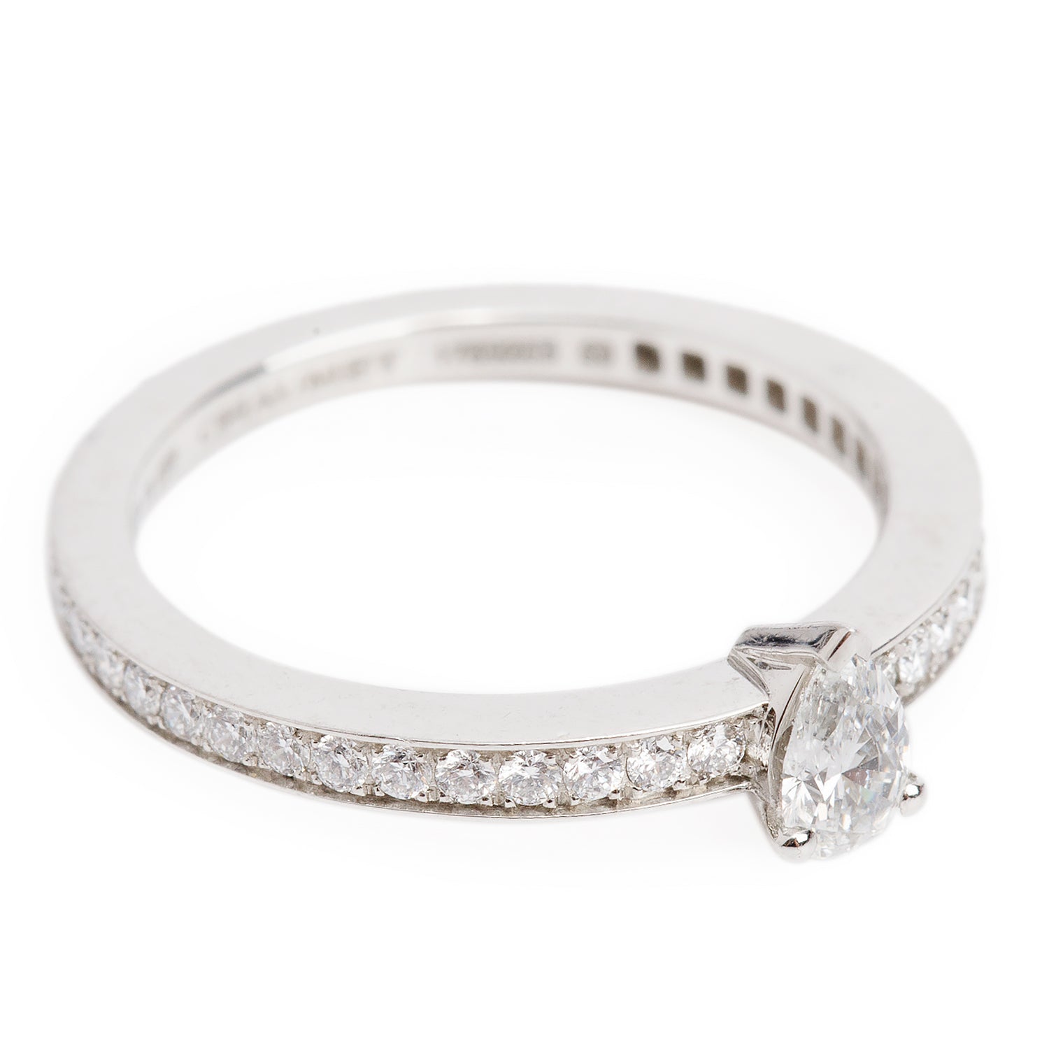 Chaumet 2023 Platinum 0.17 ct. Pear Shape Diamond Josephine Triomphe Engagement Ring 50 5.25 w/ Box, Receipt  & Certificate