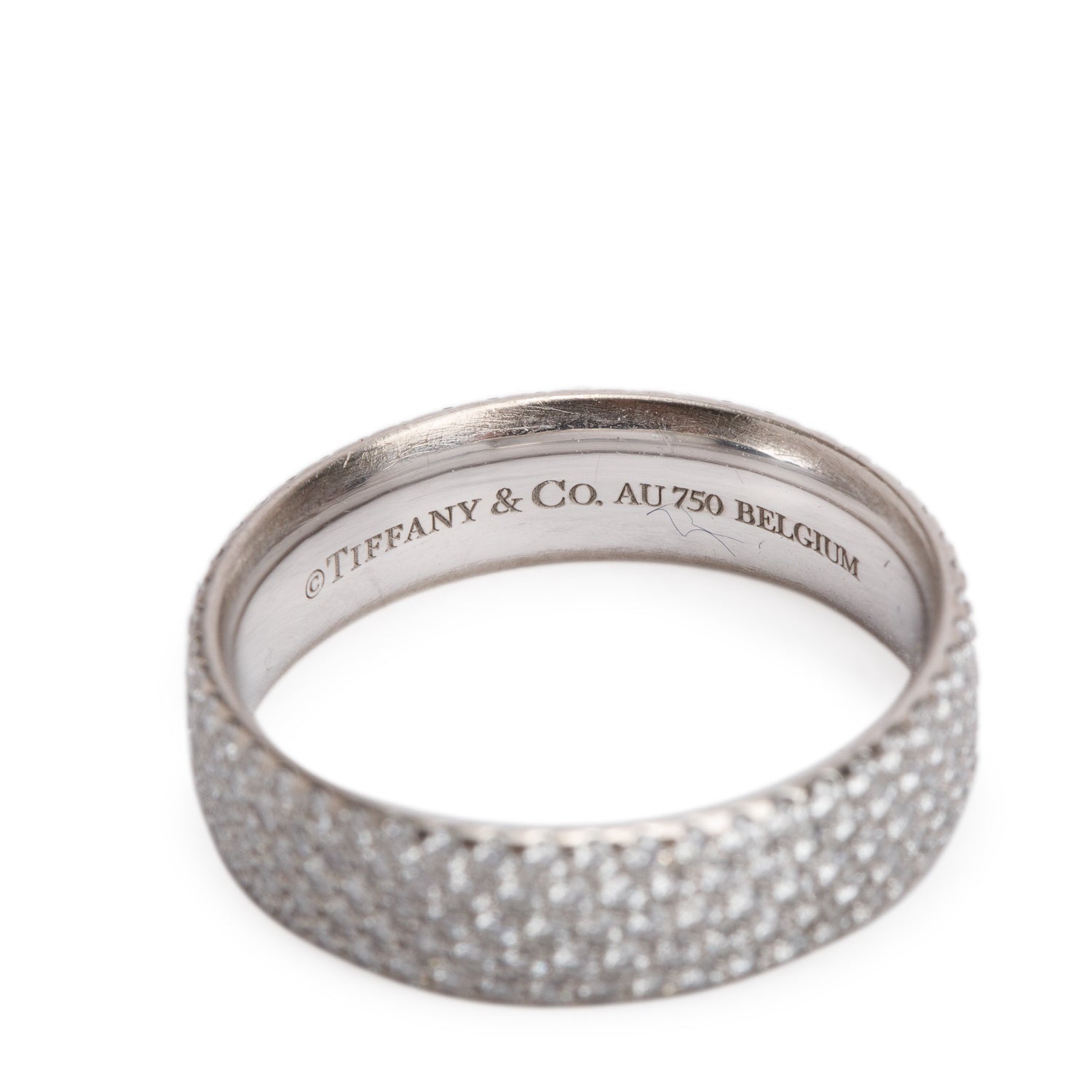Tiffany & Co. 18k White Gold Diamond Metro Five-Row Band Ring, Size 6 w/ Box