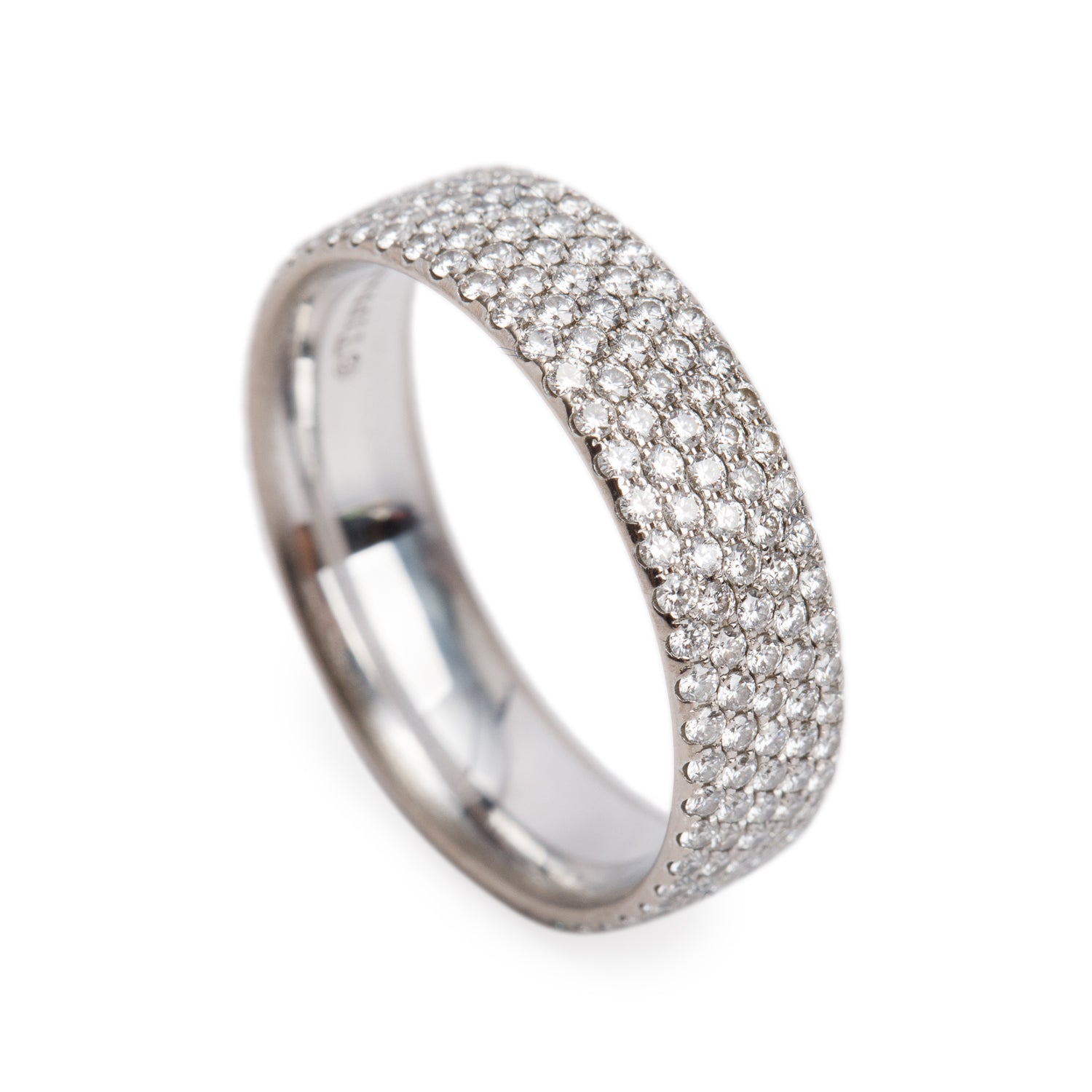 Tiffany & Co. 18k White Gold Diamond Metro Five-Row Band Ring, Size 6 w/ Box