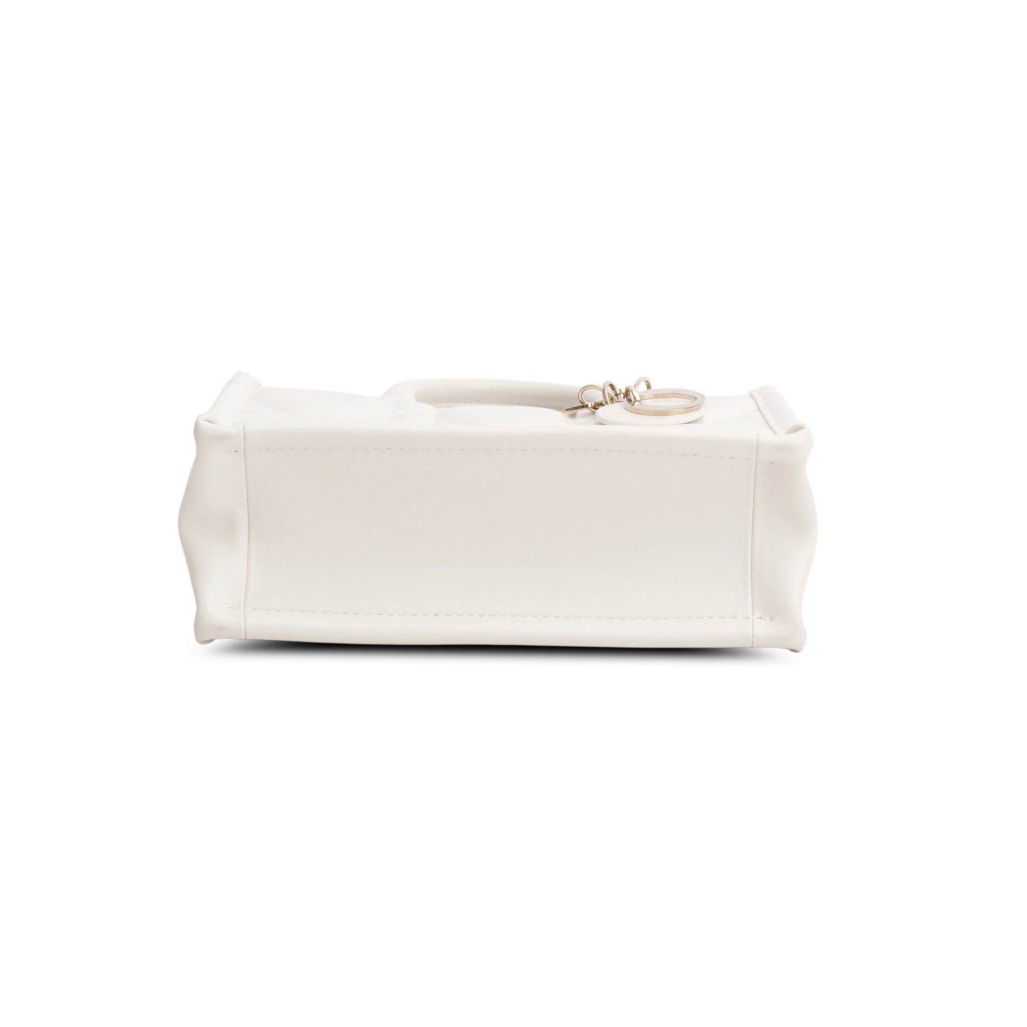 Christian Dior 2024 White Macrocannage Lambskin Mini Book Tote w/ Strap