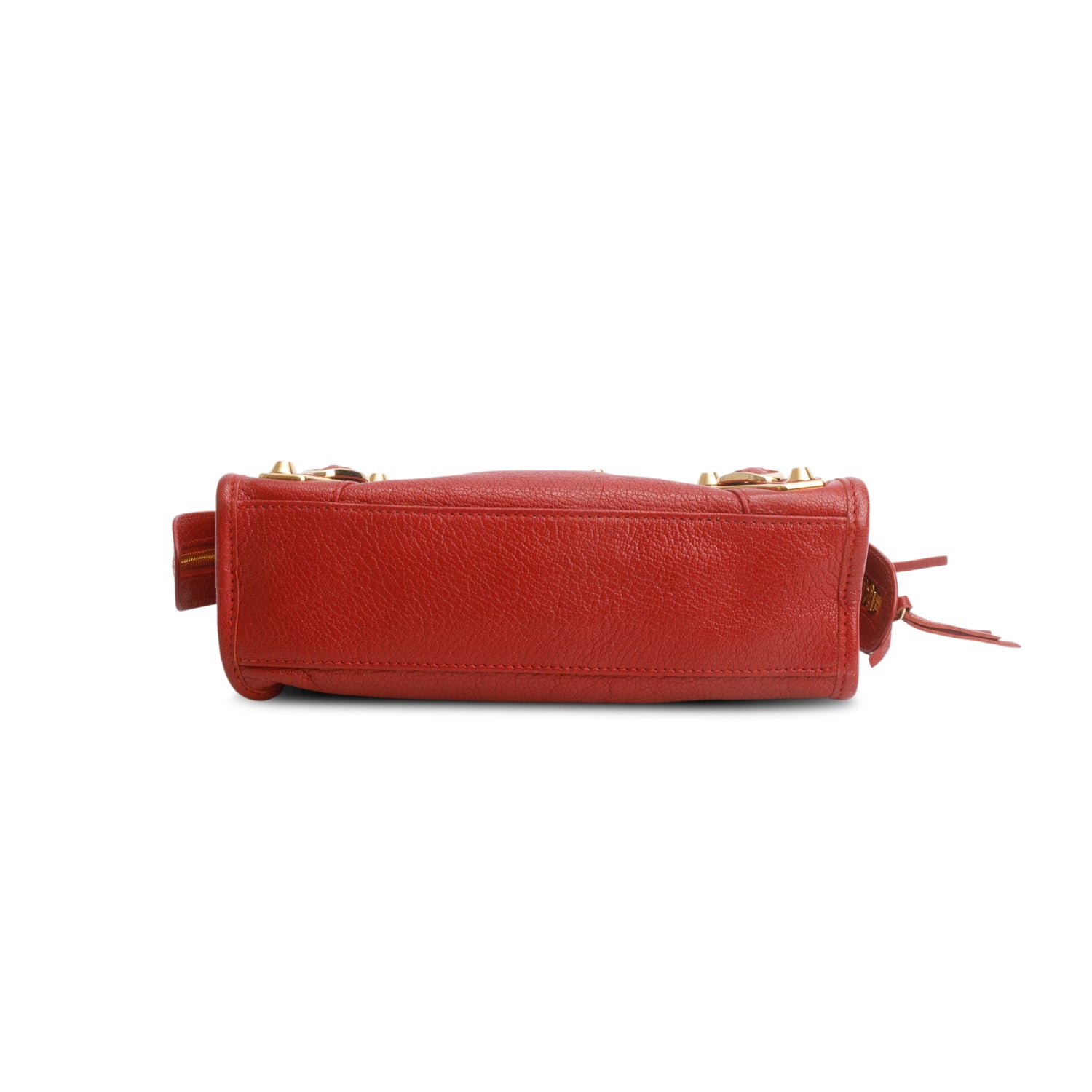 Balenciaga Red Agneau Classic Hardware Mini City w/ Strap