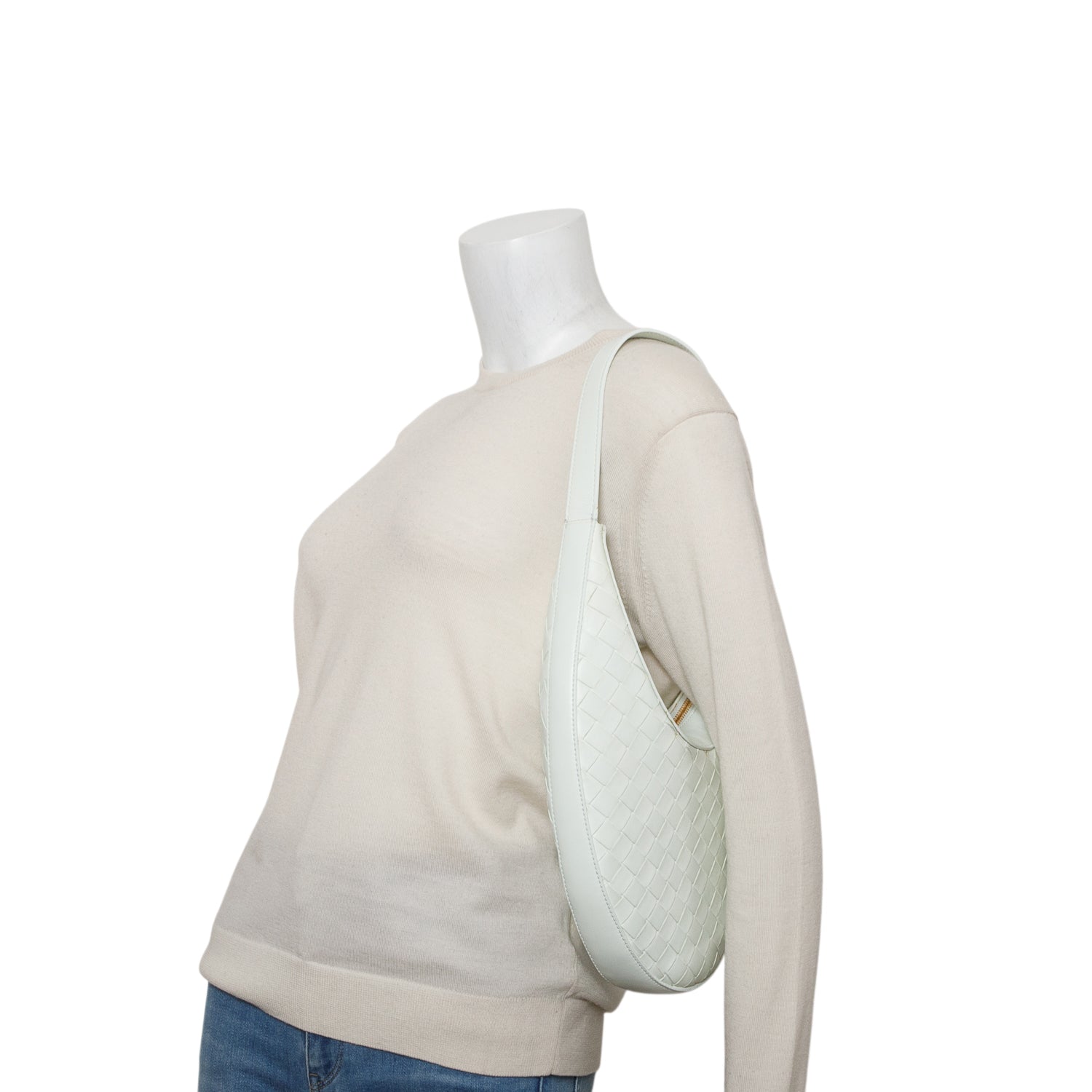 Bottega Veneta Light Green Nappa Intrecciato Small Drop Shoulder Bag