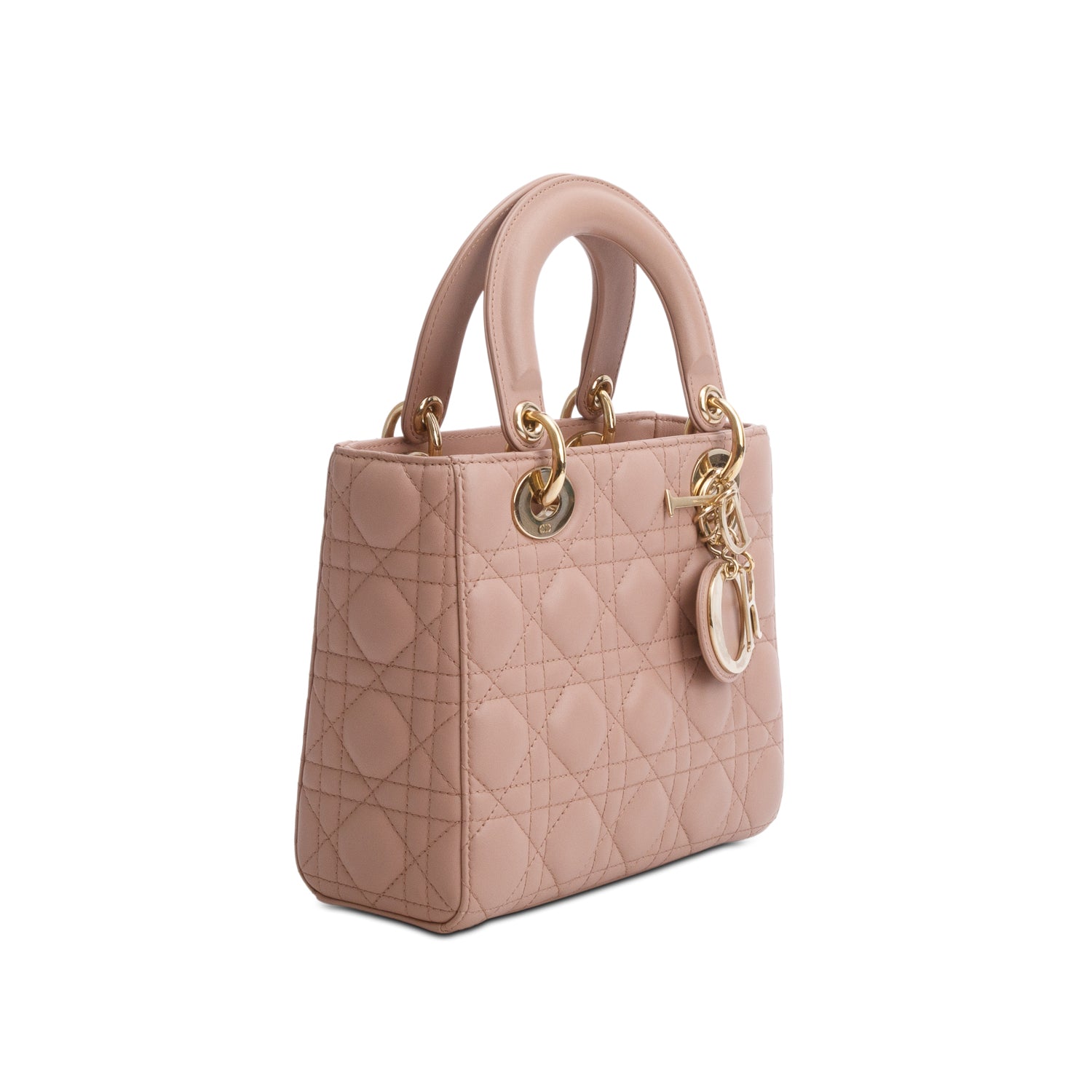 Christian Dior 2022 Pink Cannage Lambskin Leather Small Lady Dior Bag w/ Authenticity Card