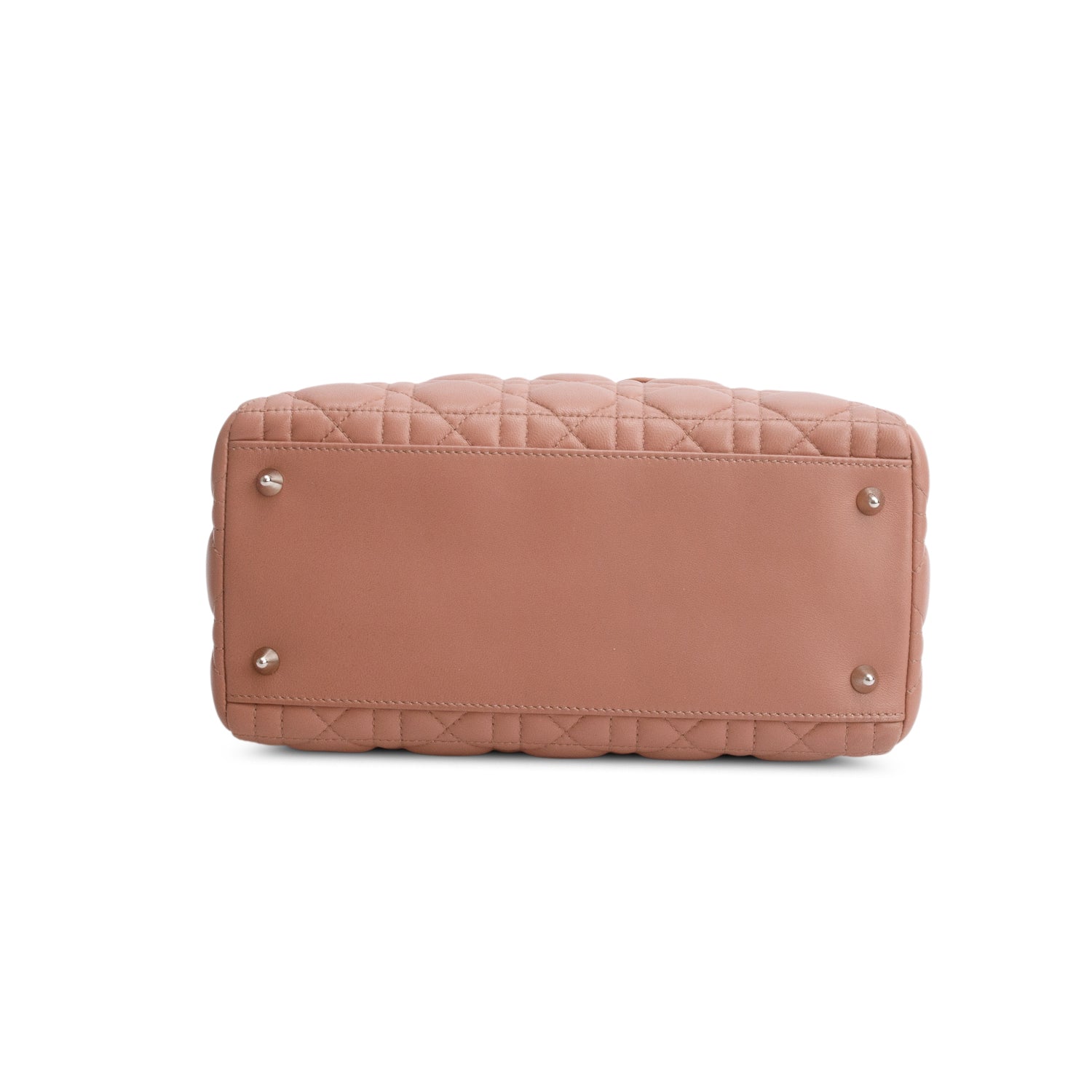 Christian Dior Pink Cannage Lambskin Leather Medium Lady Dior Bag w/ Strap