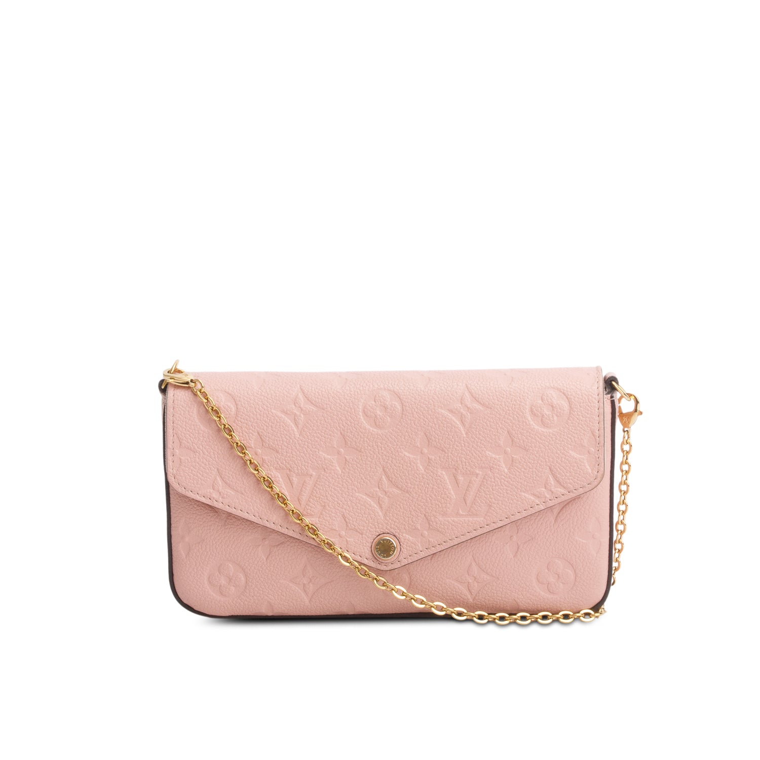 Louis Vuitton Pink Monogram Empreinte Leather Felicie Pochette w/ Receipt
